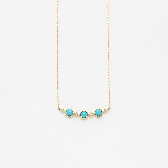 【WEB限定】12月誕生石 K10 イエローゴールド ターコイズ ネックレス