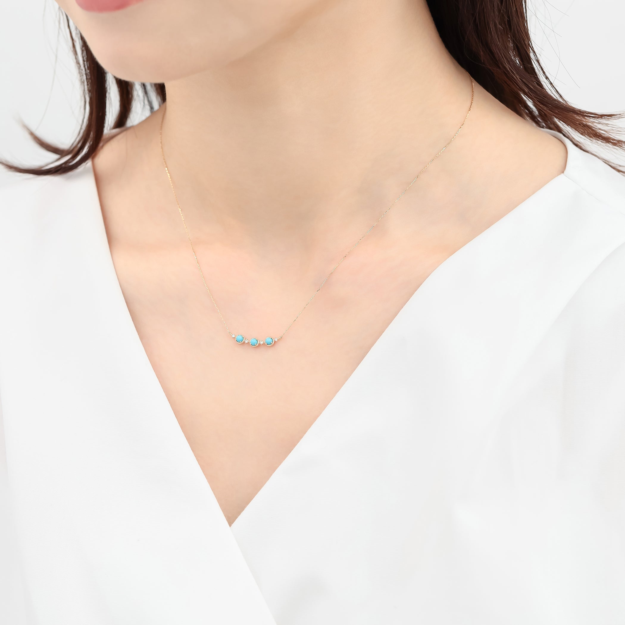 【WEB限定】12月誕生石 K10 イエローゴールド ターコイズ ネックレス