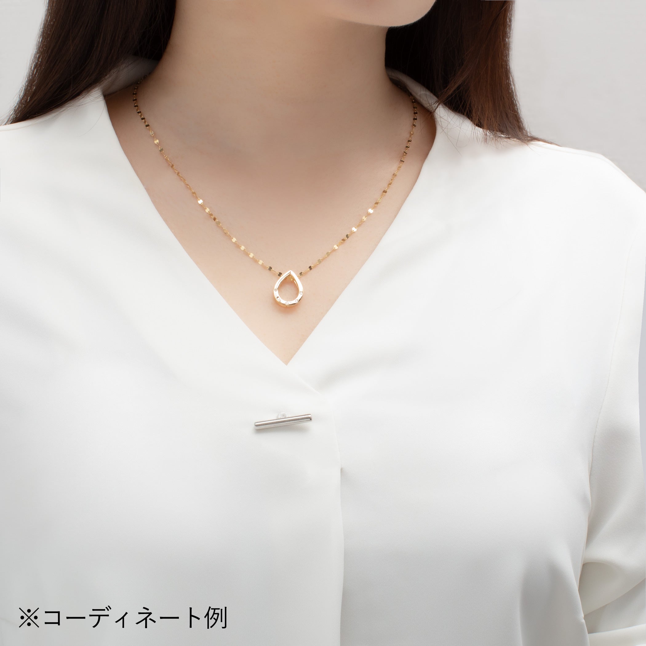 asta Iris】K18 イエローゴールド ダイヤモンド しずく ネックレス