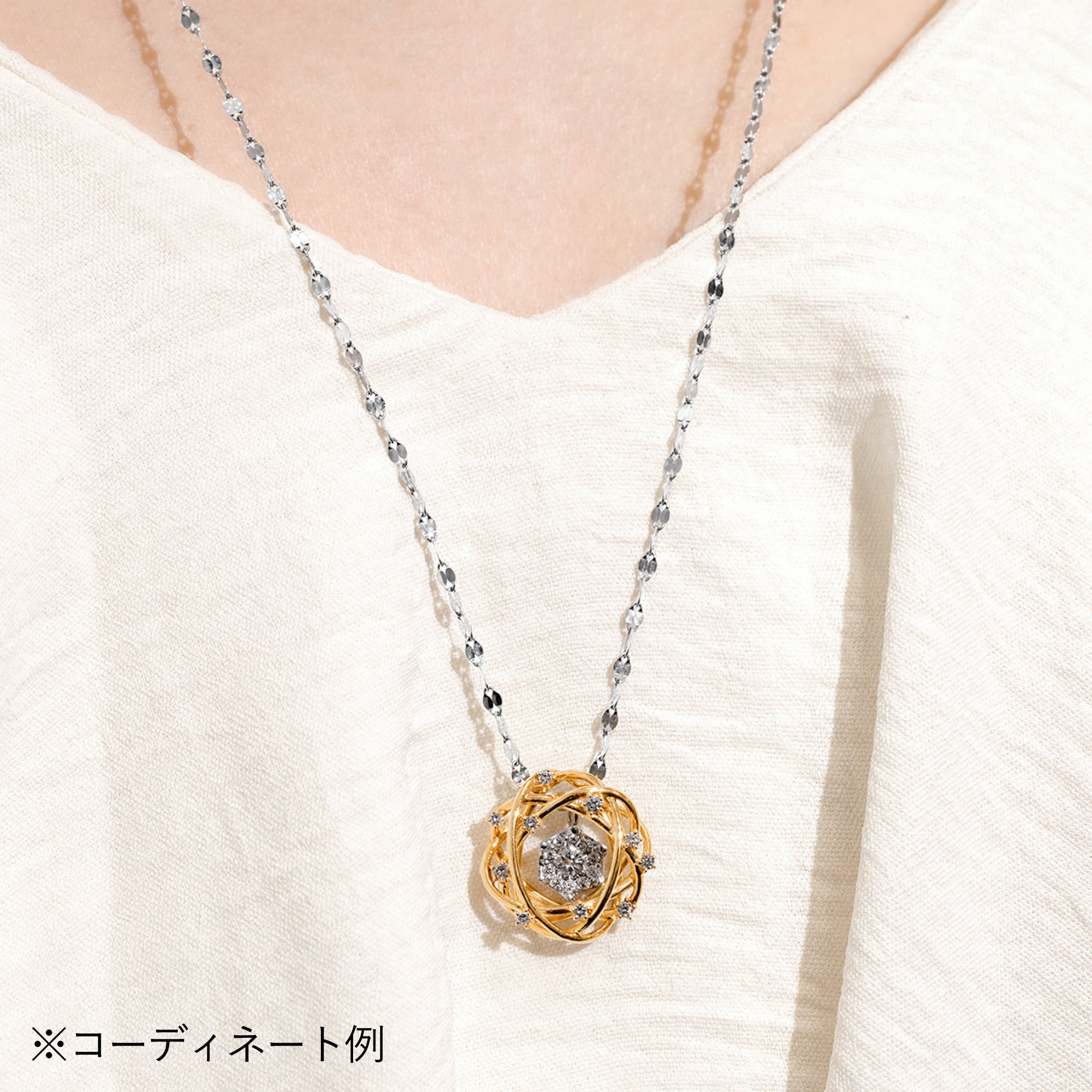 マザーオブパールダイヤフラワー イエローゴールド ピアスとネックレスのセット ネックレス レディース ピアス セット イヤリング ゴールド プラチナ