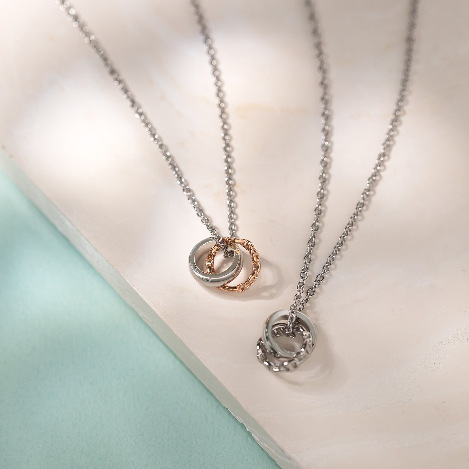 【WEB限定】ステンレス ペアネックレス（メンズ）（サージカルステンレス 316L）