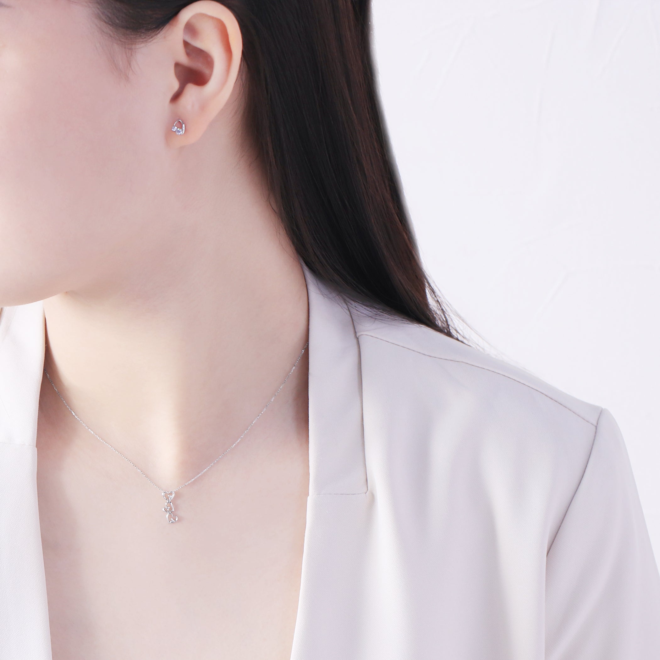 K10 ホワイトゴールド ダイヤモンド ハート ネックレス – Milluflora