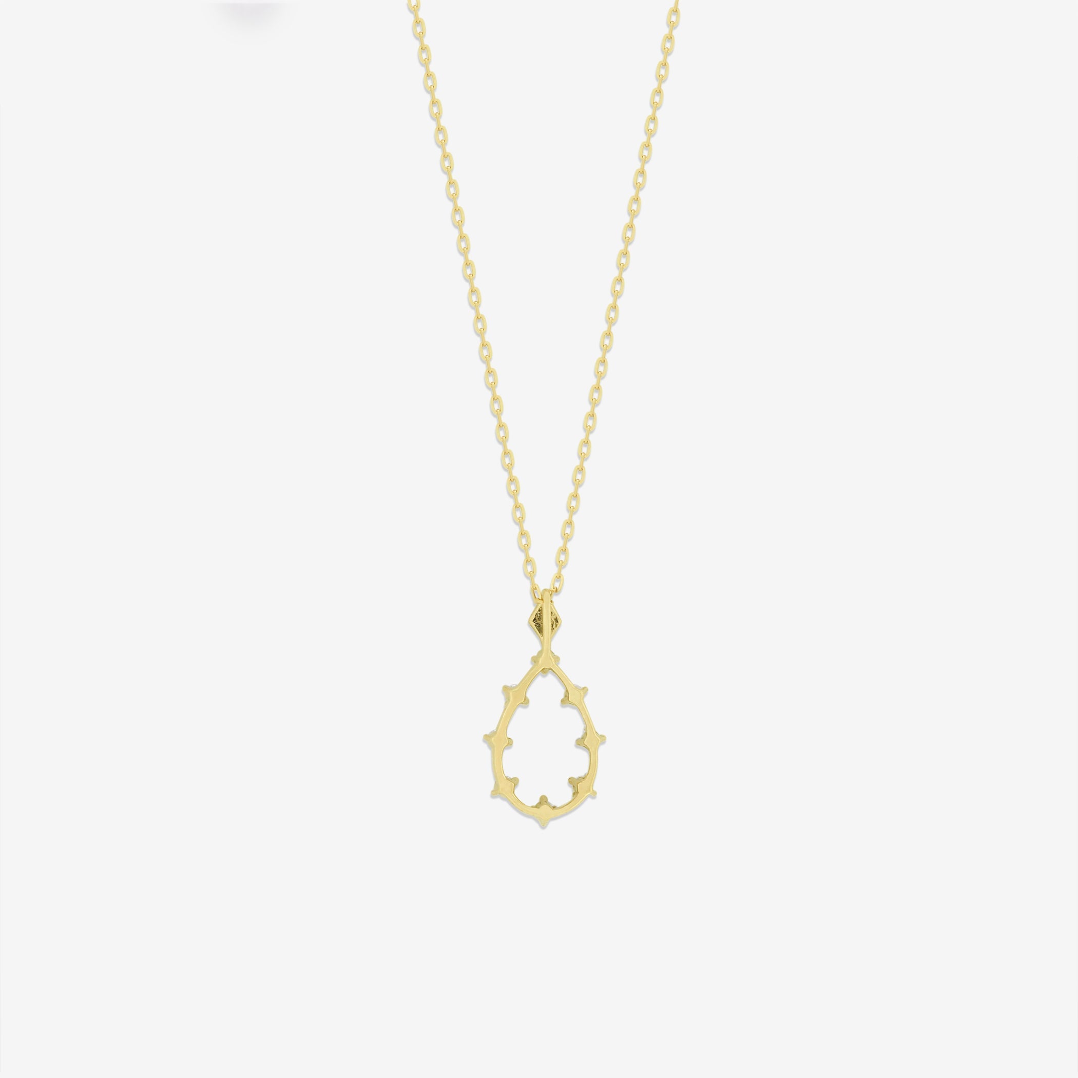 K10 イエローゴールド ダイヤモンド しずく ネックレス