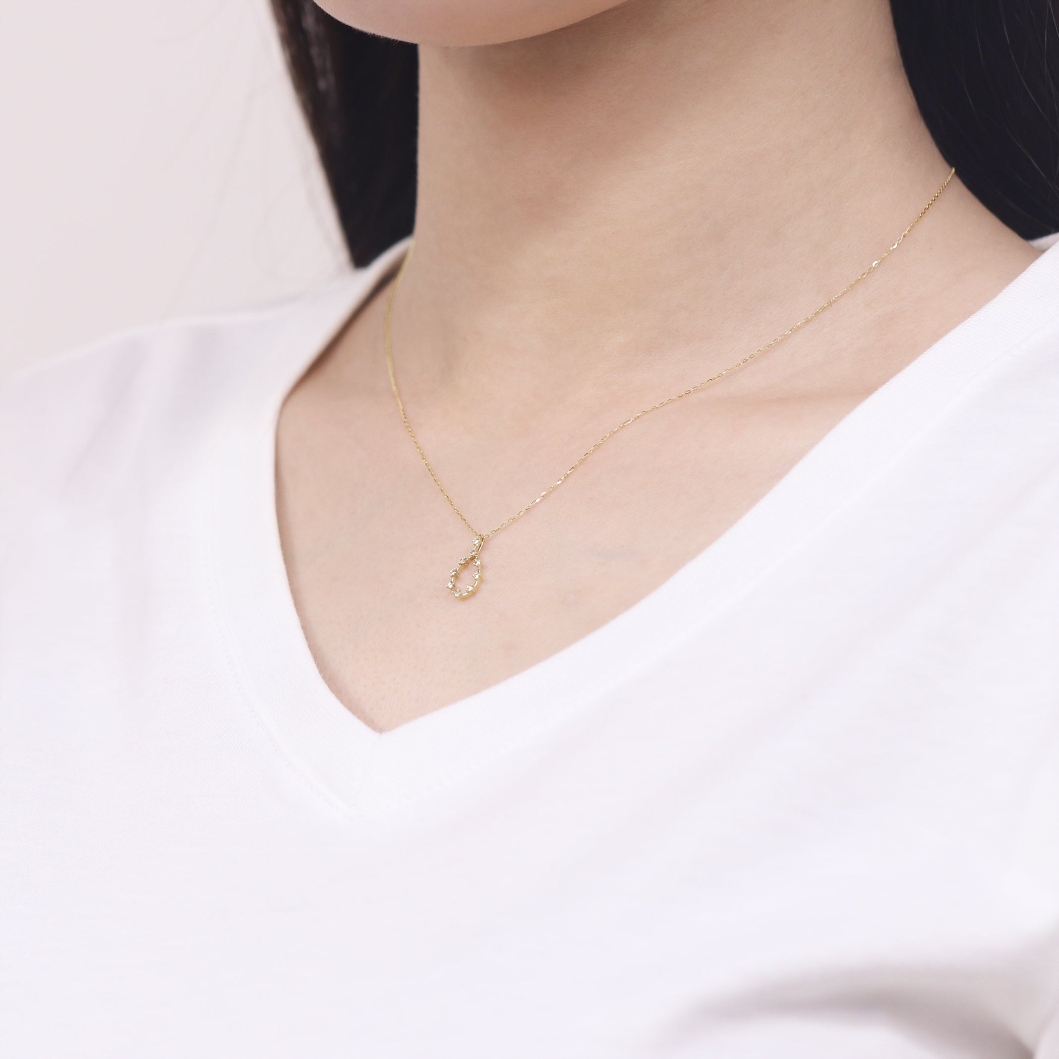 K10 イエローゴールド ダイヤモンド しずく ネックレス