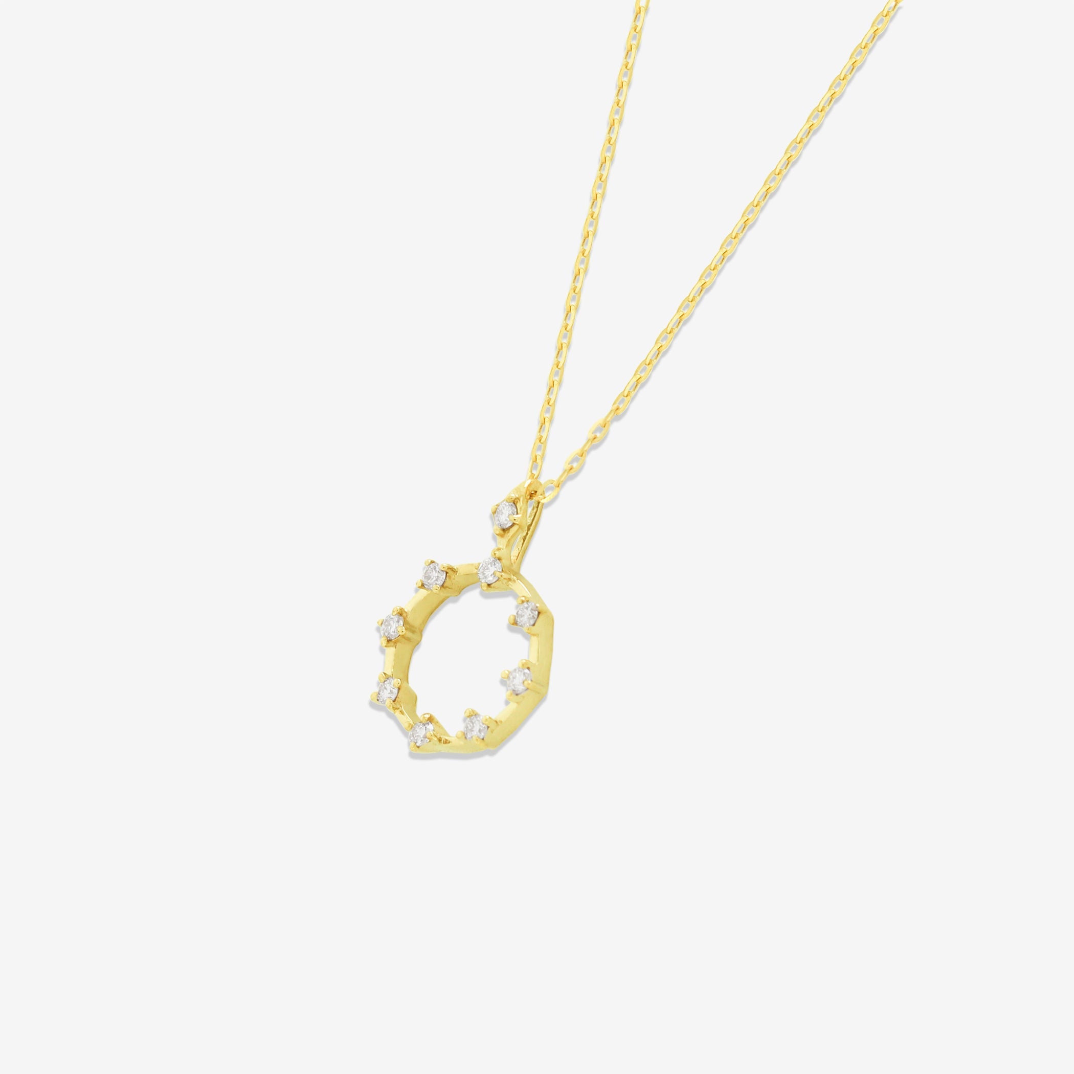 K10 イエローゴールド ダイヤモンド ネックレス