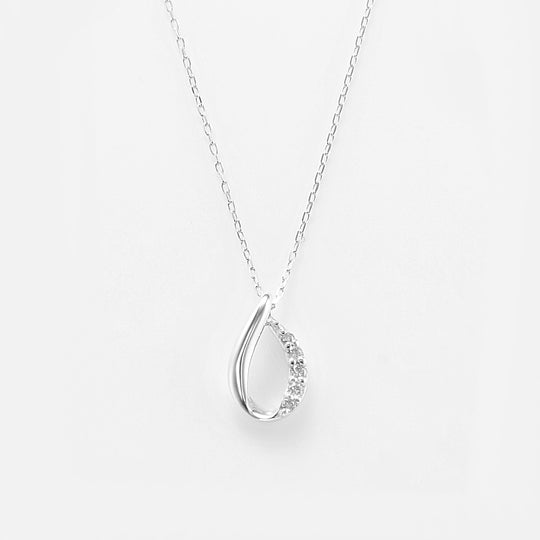 K10 ホワイトゴールド ダイヤモンド しずく ネックレス