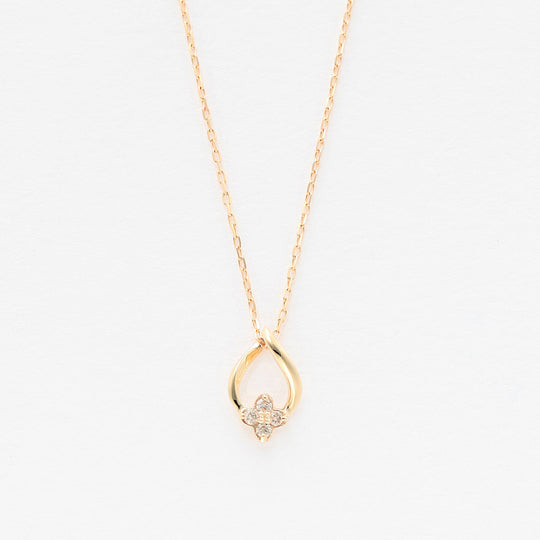 K10 イエローゴールド ダイヤモンド ネックレス