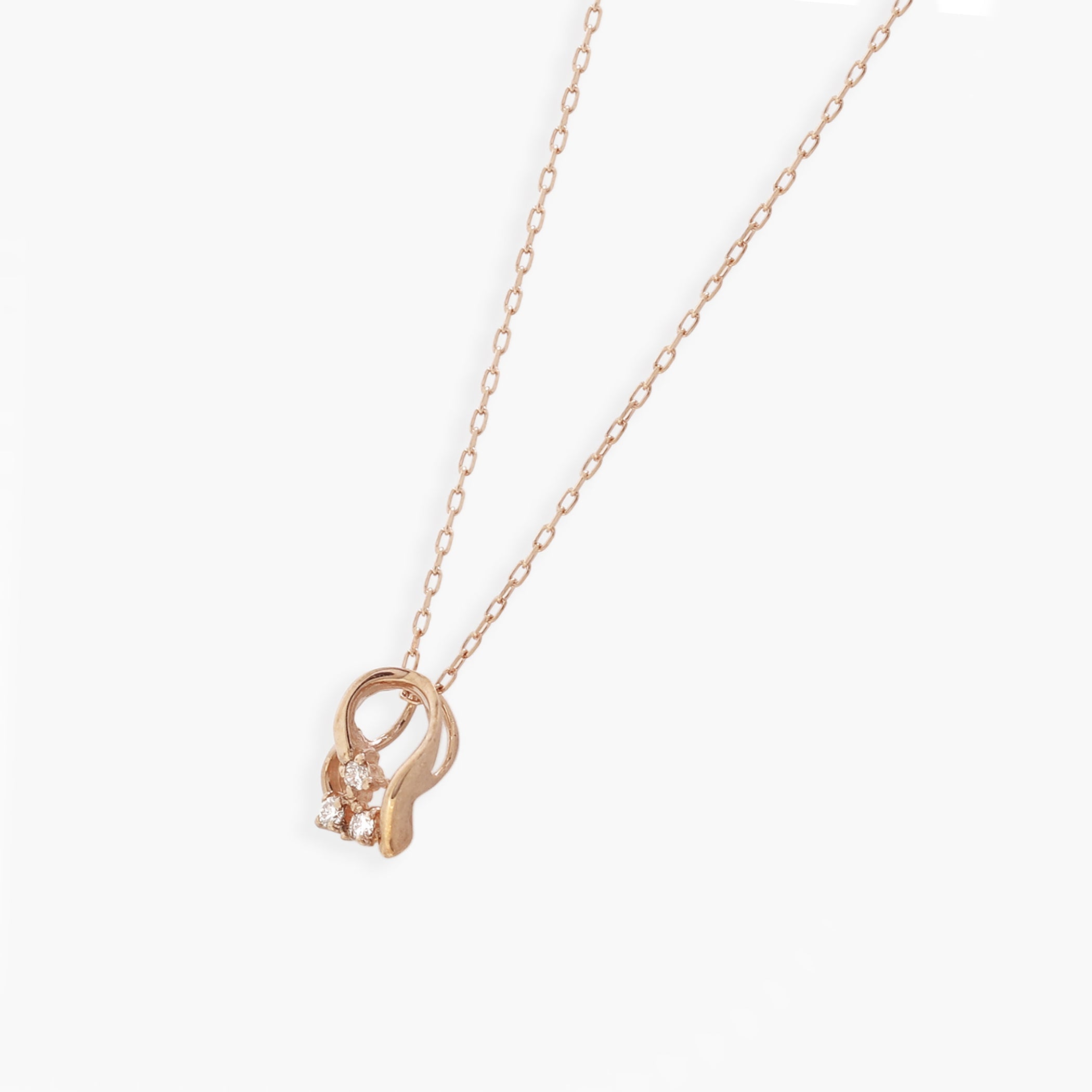 【WEB限定】K10 ピンクゴールド ダイヤモンド ハート ネックレス