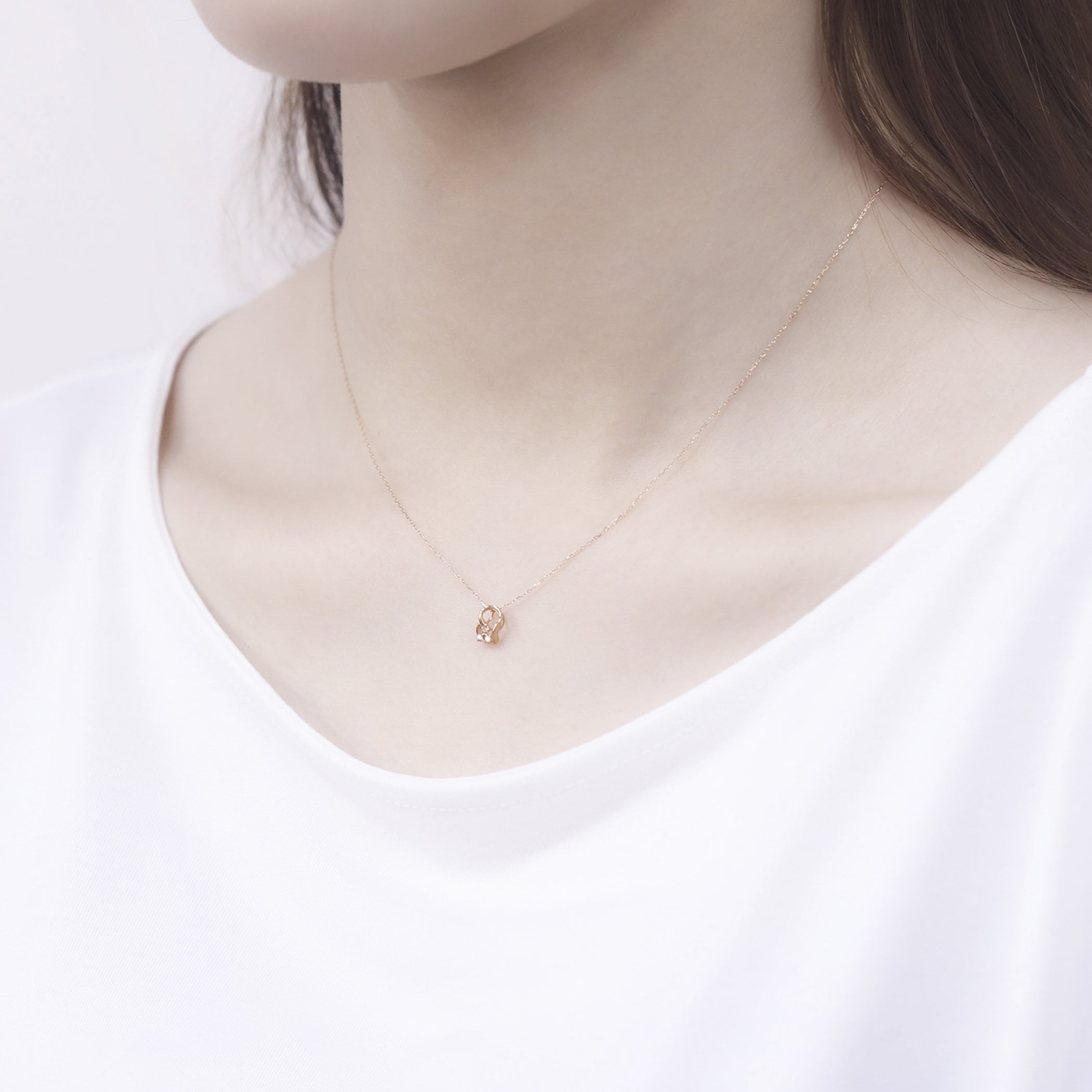 WEB限定】K10 ピンクゴールド ダイヤモンド ハート ネックレス