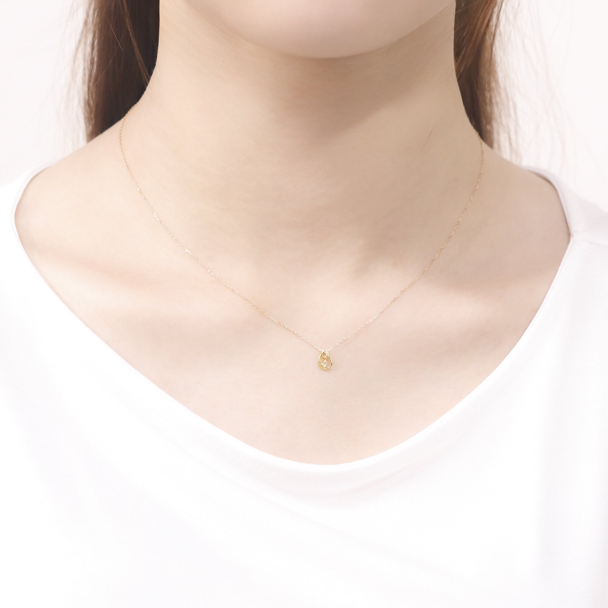 【WEB限定】K18 イエローゴールド ダイヤモンド しずく ネックレス