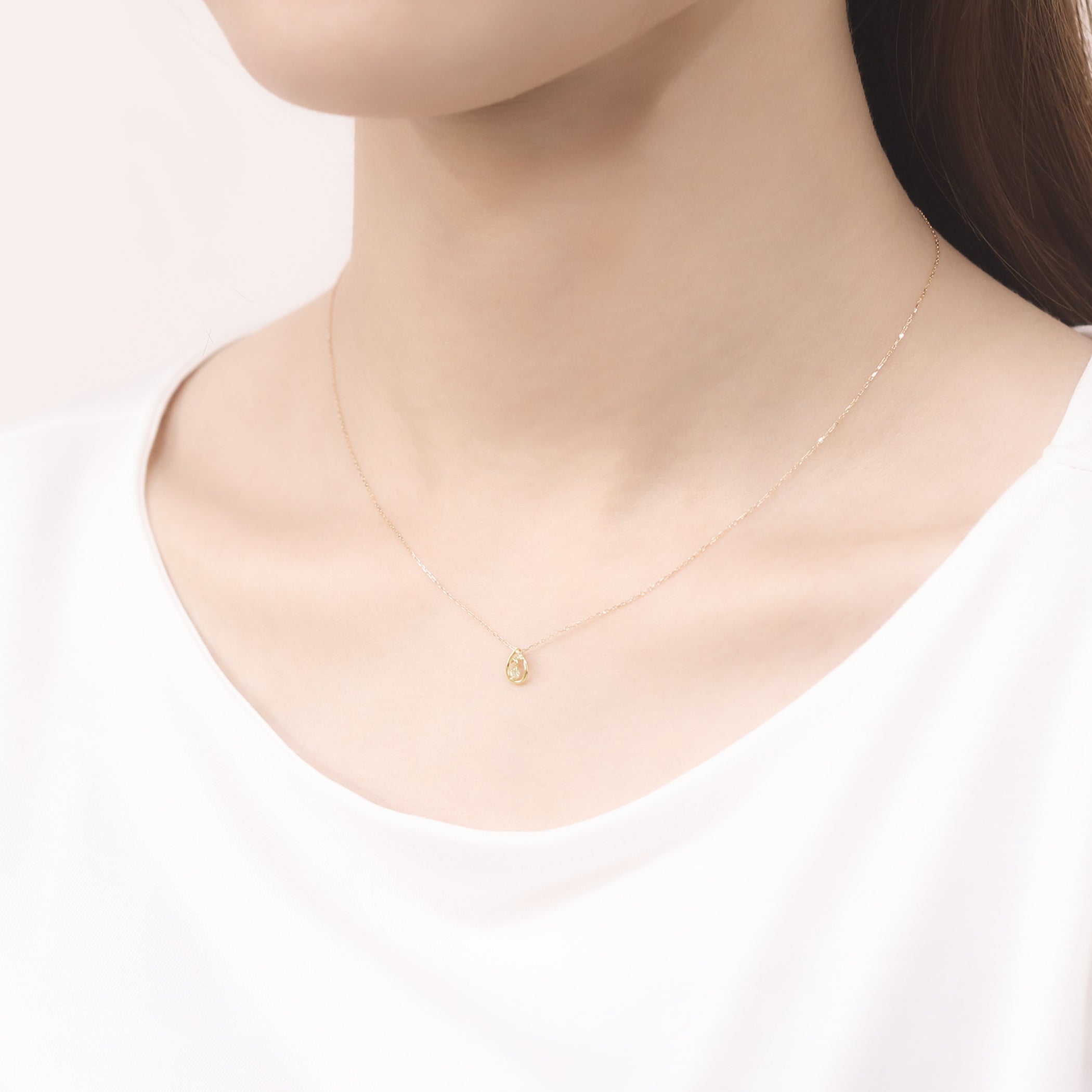 【WEB限定】K18 イエローゴールド ダイヤモンド しずく ネックレス