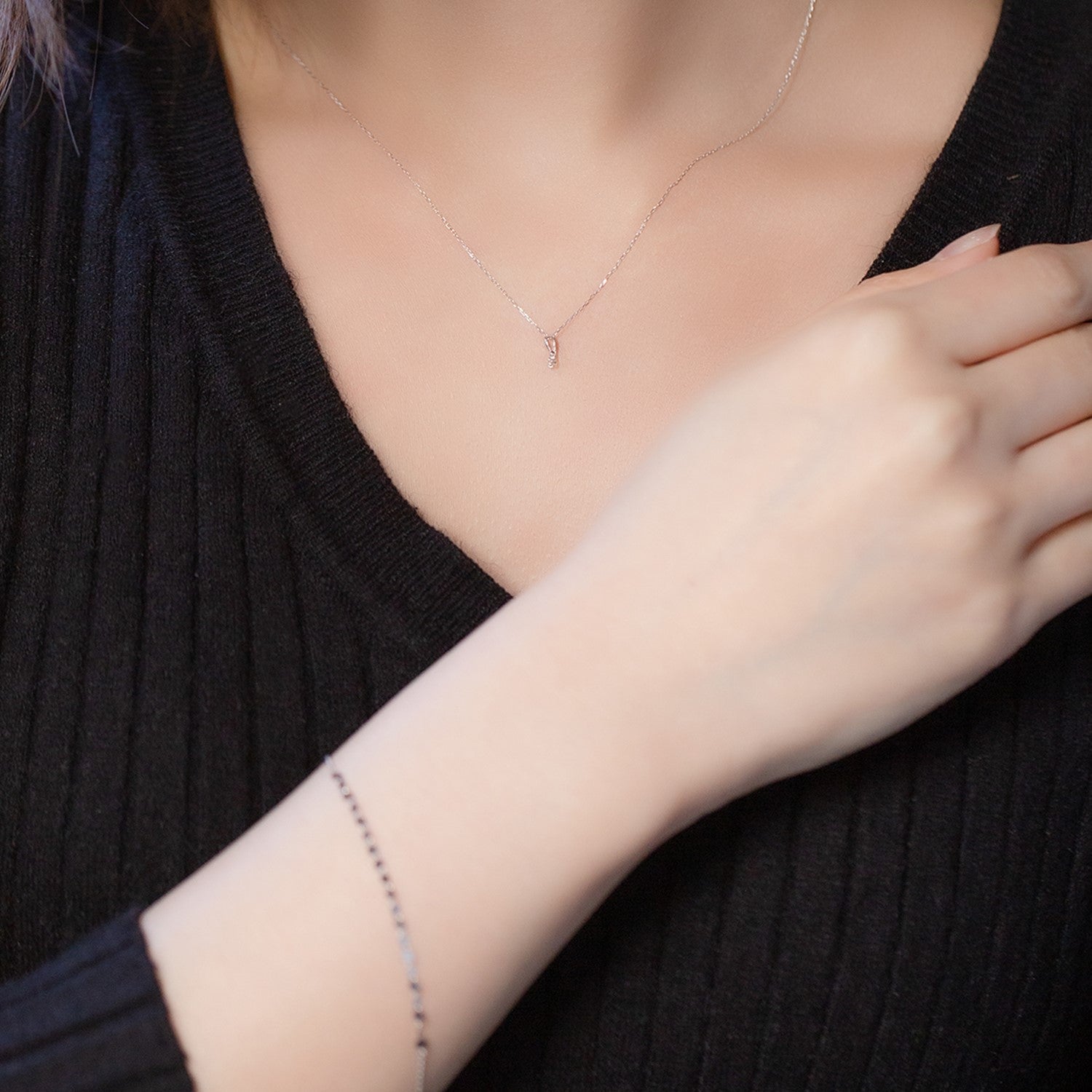 【WEB限定】K10 ホワイトゴールド ダイヤモンド ネックレス