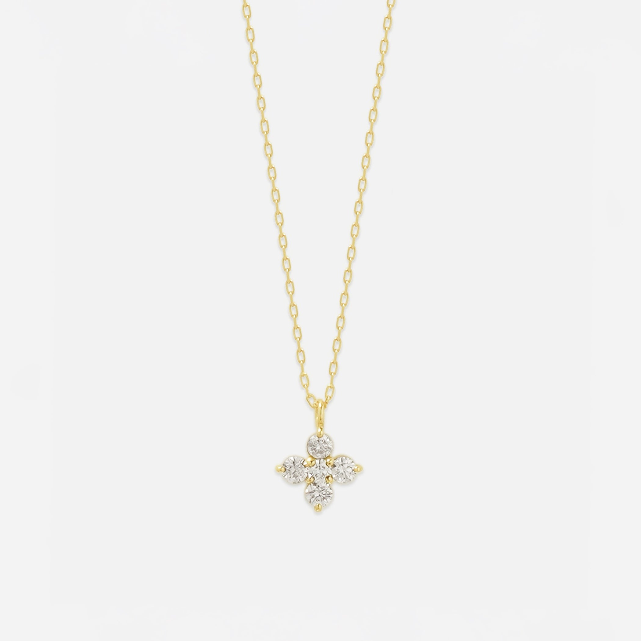 K18 イエローゴールド ダイヤモンド フラワー ネックレス