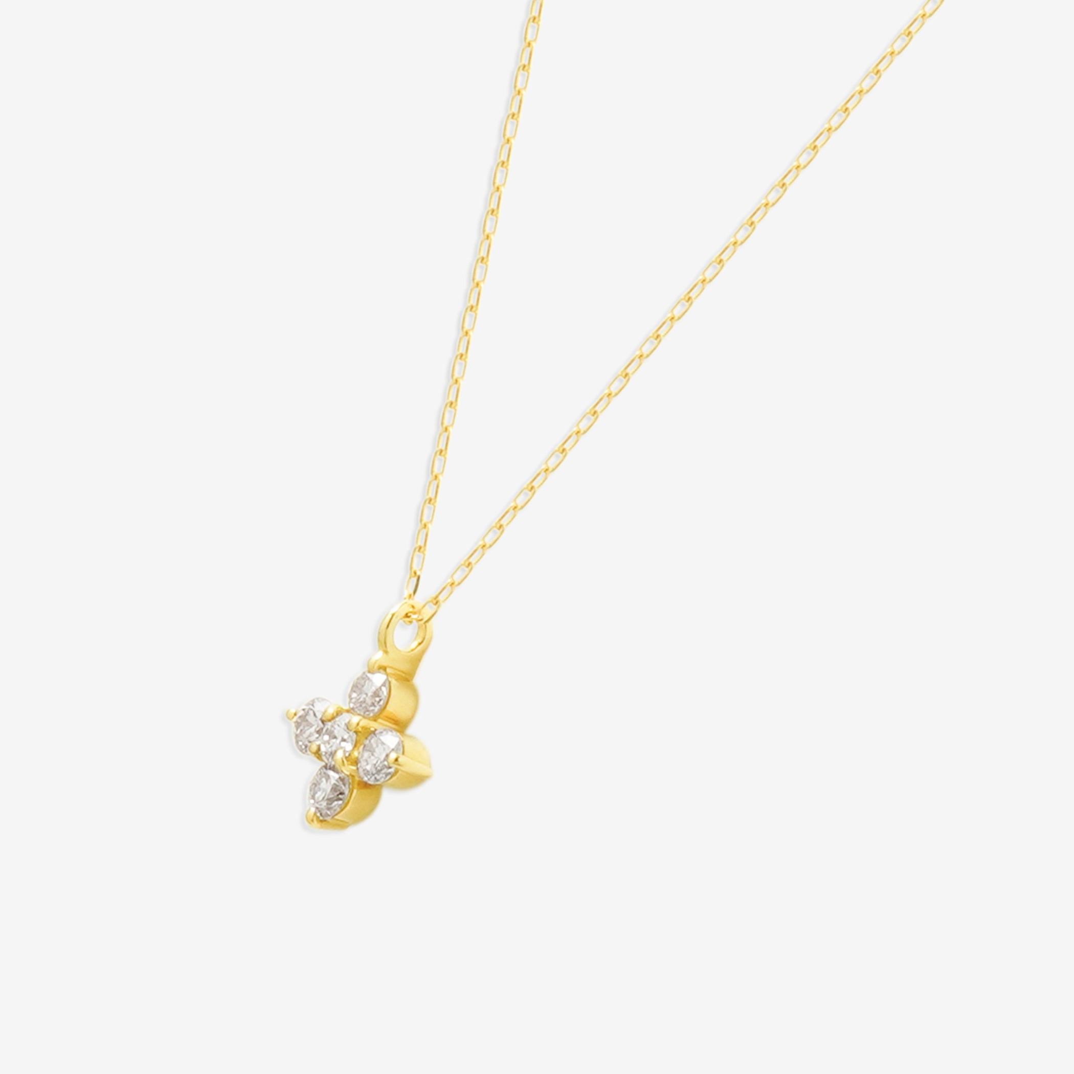 K18 イエローゴールド ダイヤモンド フラワー ネックレス – Milluflora