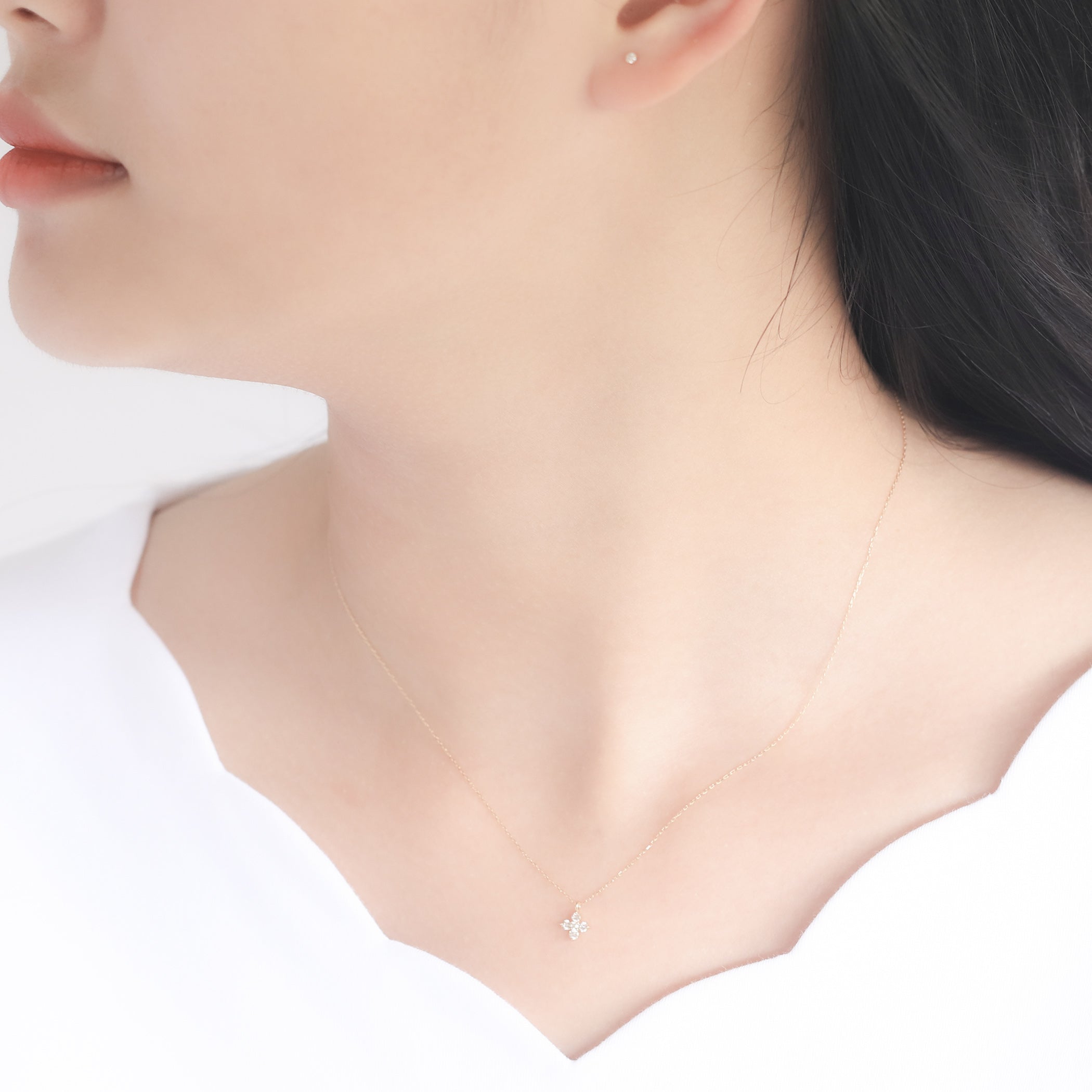 K18 イエローゴールド ダイヤモンド フラワー ネックレス – Milluflora