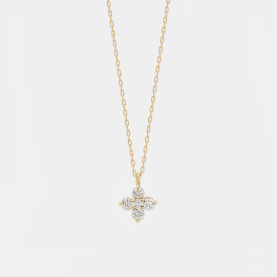 K18 ピンクゴールド ダイヤモンド フラワー ネックレス