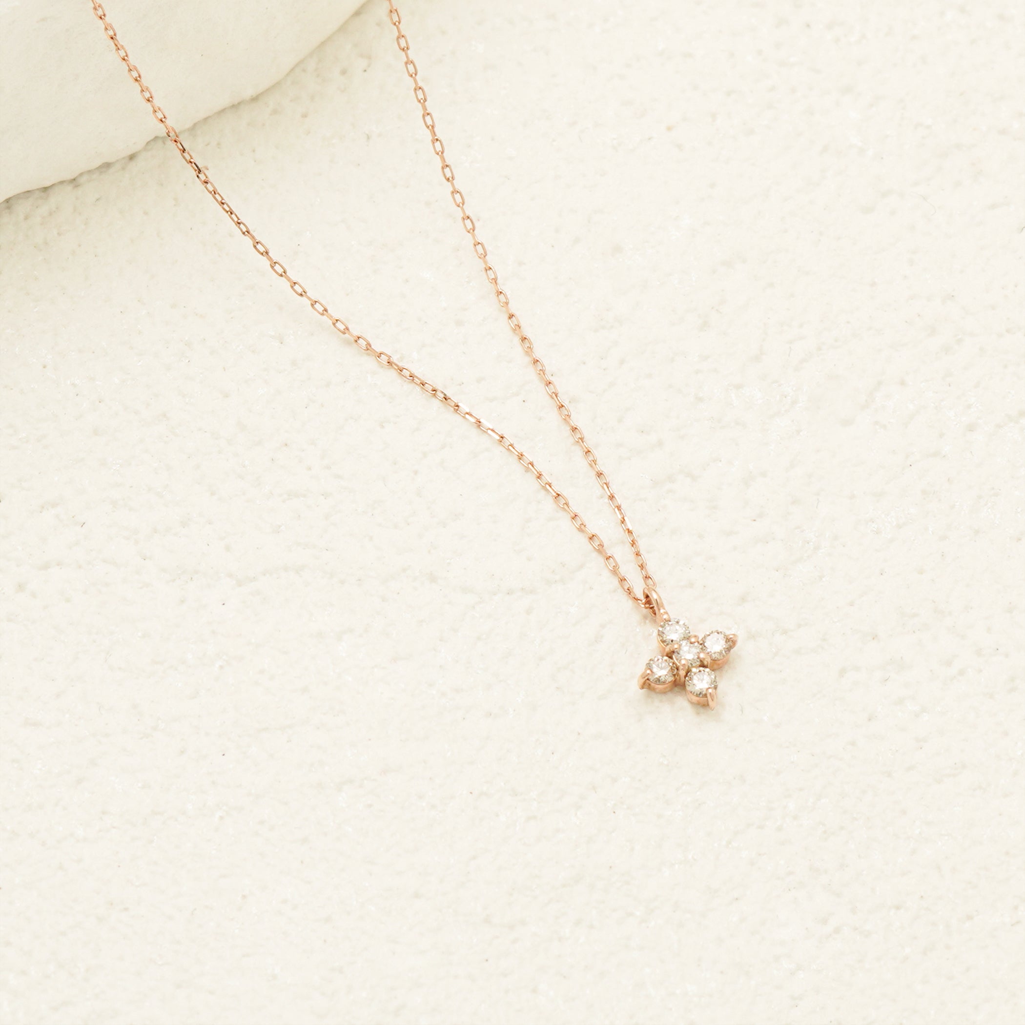 K18 ピンクゴールド ダイヤモンド フラワー ネックレス