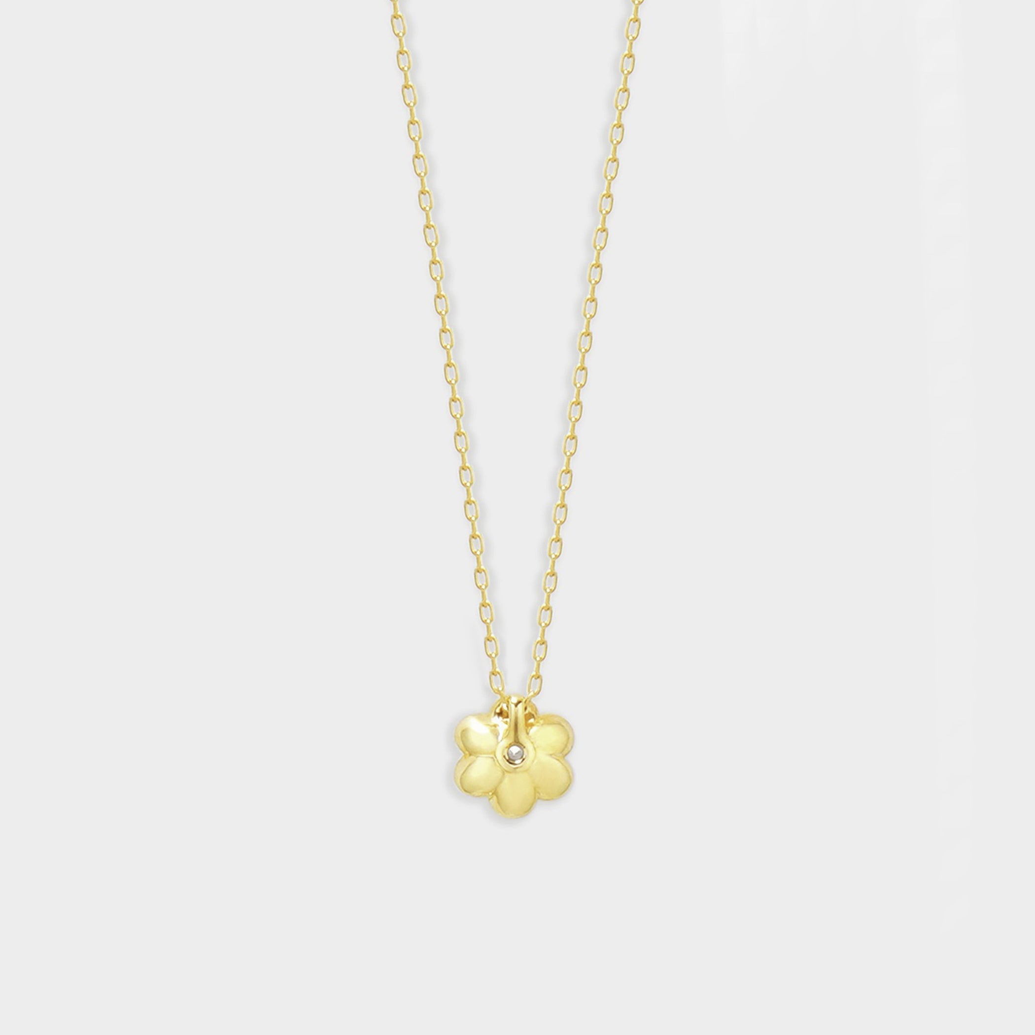K18 イエローゴールド ダイヤモンド フラワー ネックレス