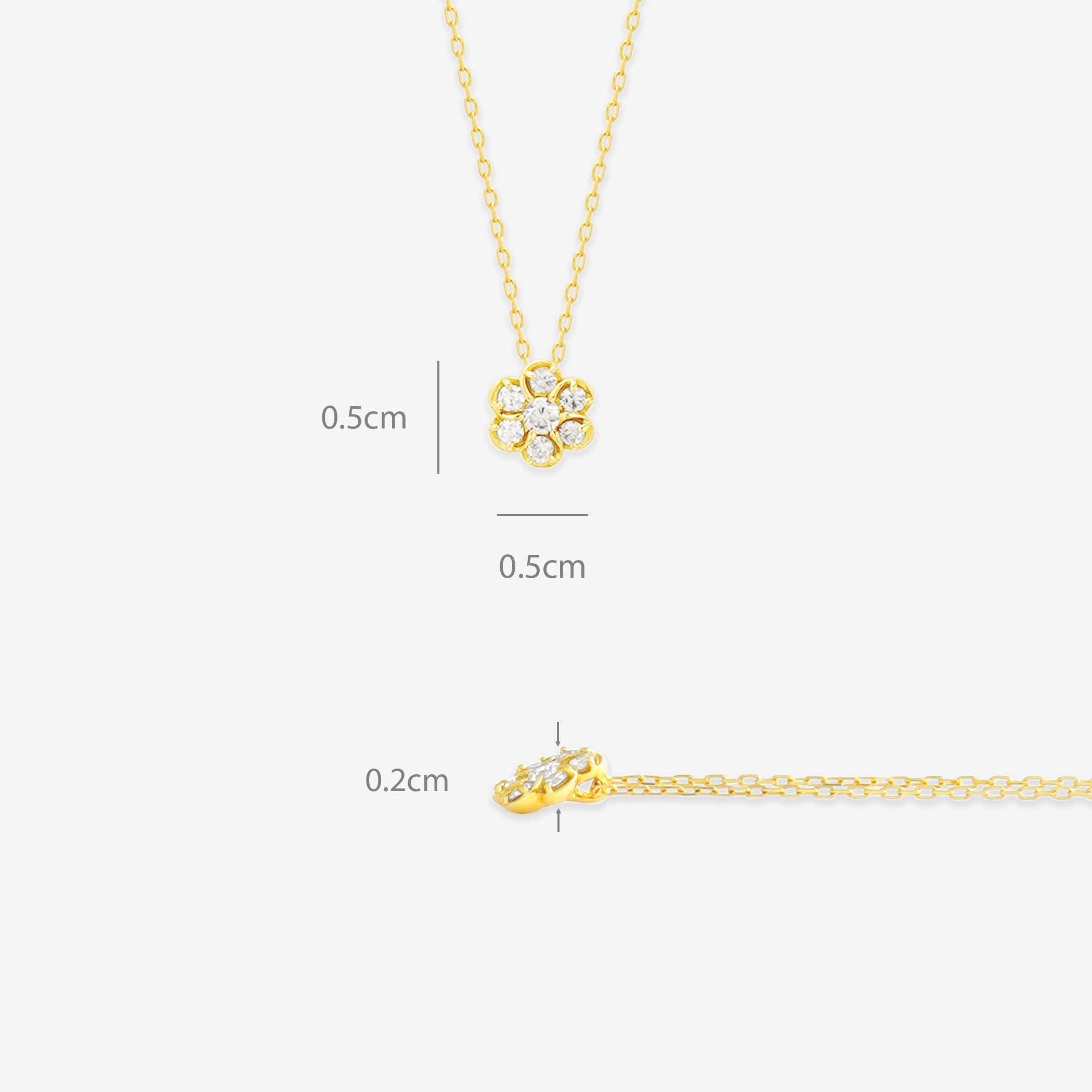 K18 イエローゴールド ダイヤモンド フラワー ネックレス