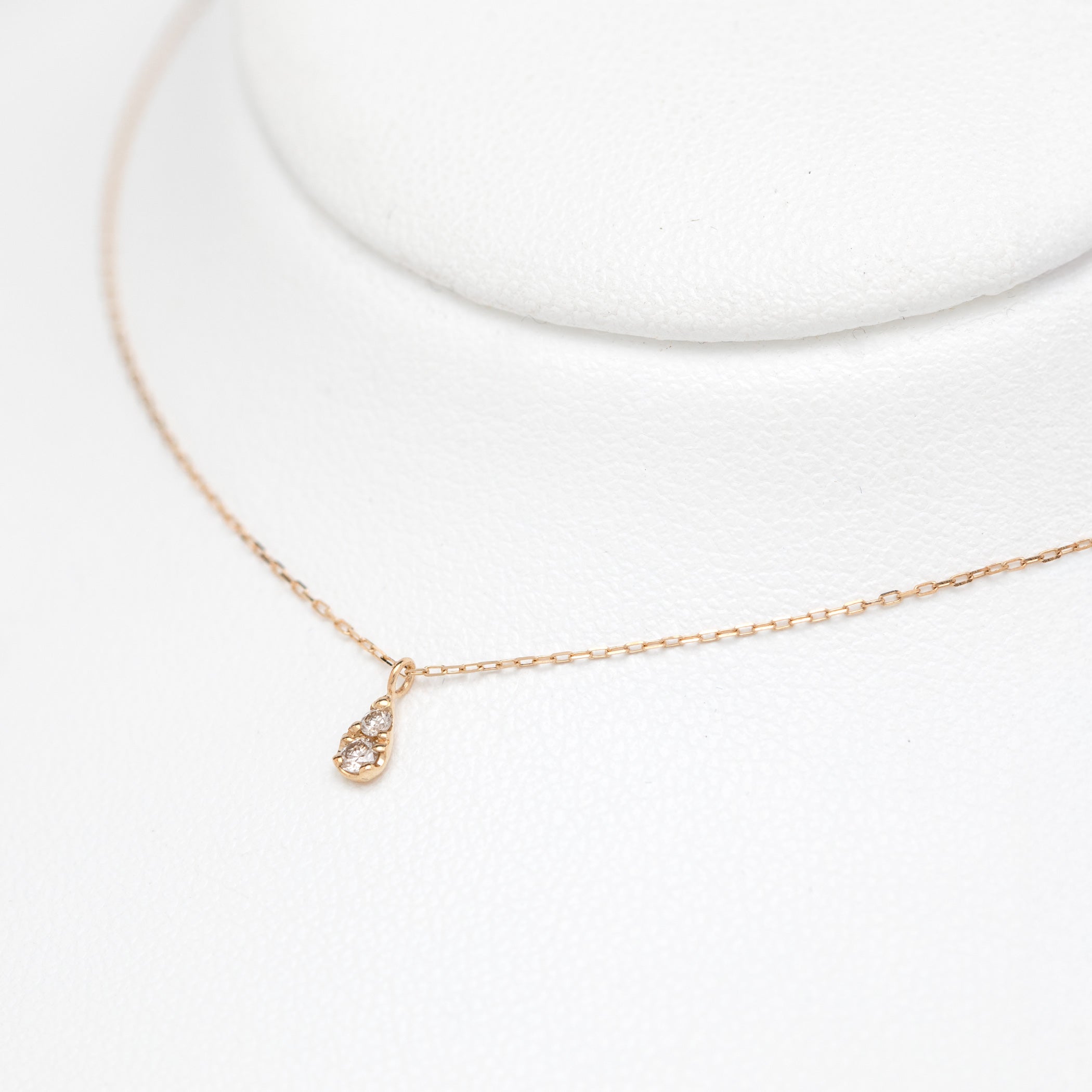 K10 イエローゴールド ダイヤモンド しずく ネックレス