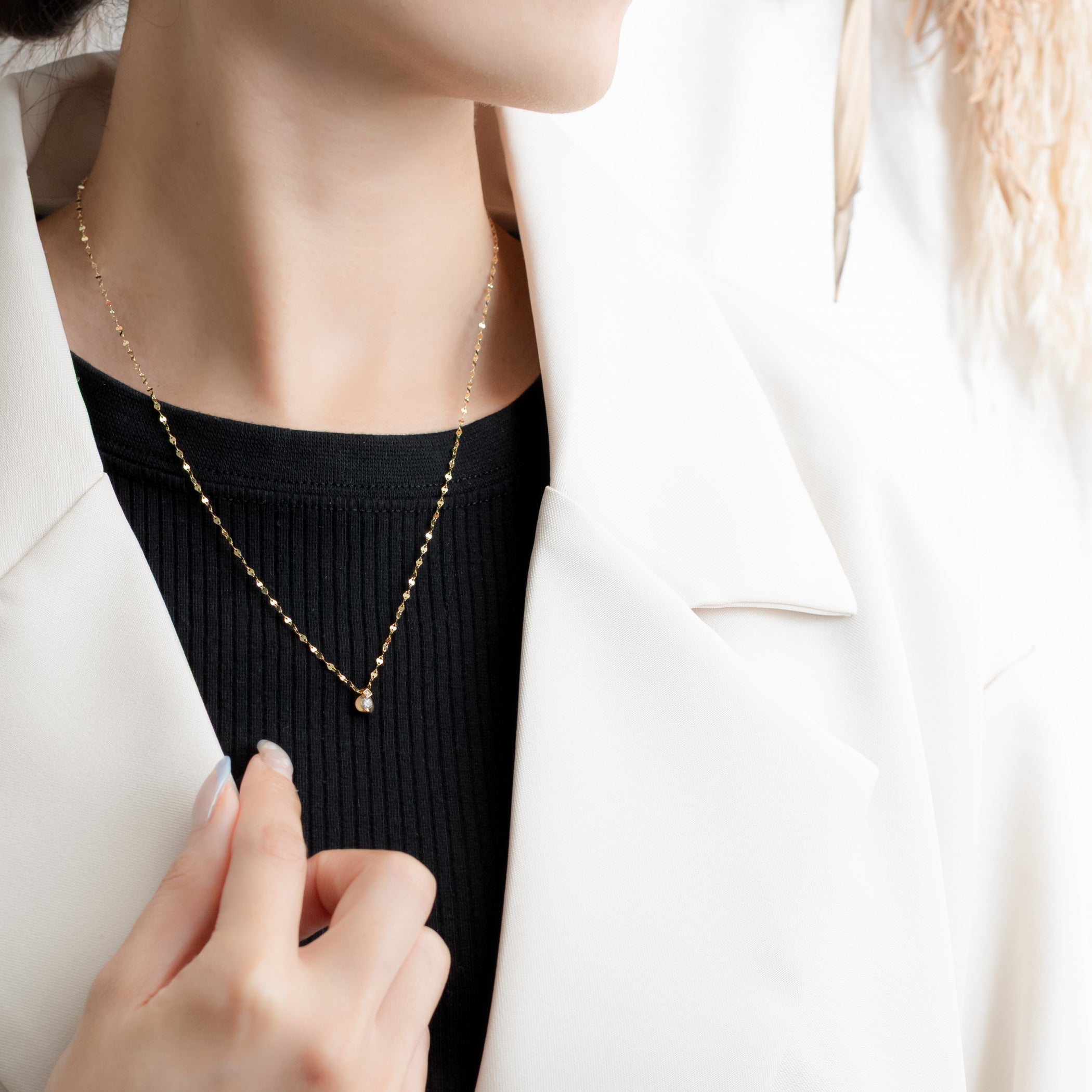 K18 イエローゴールド ダイヤモンド ネックレス（0.1ct） – Milluflora