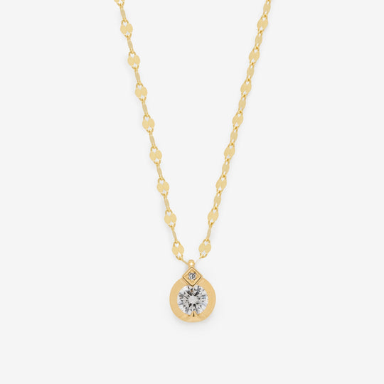 K18 イエローゴールド ダイヤモンド ネックレス（0.2ct）