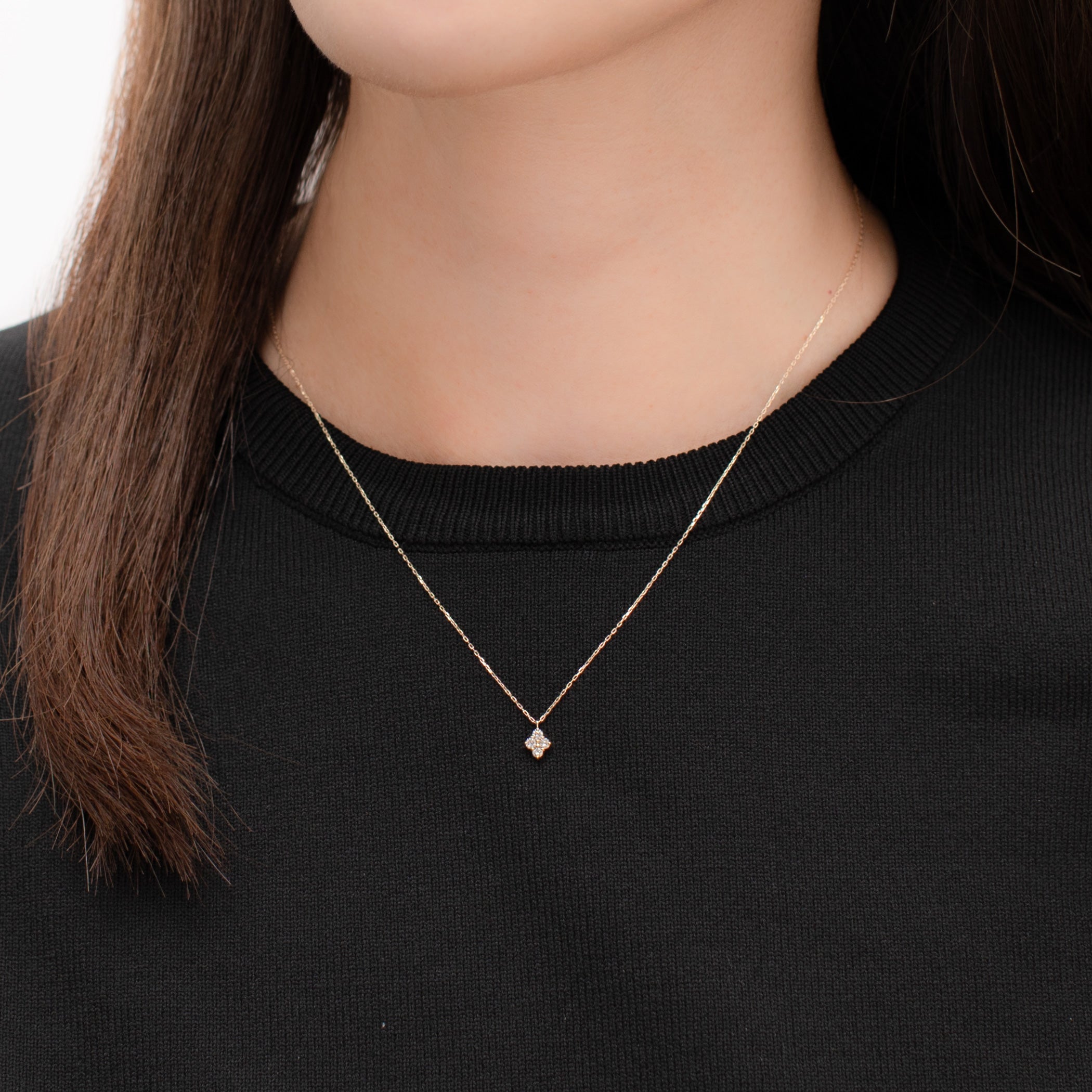 K10 イエローゴールド ダイヤモンド ネックレス