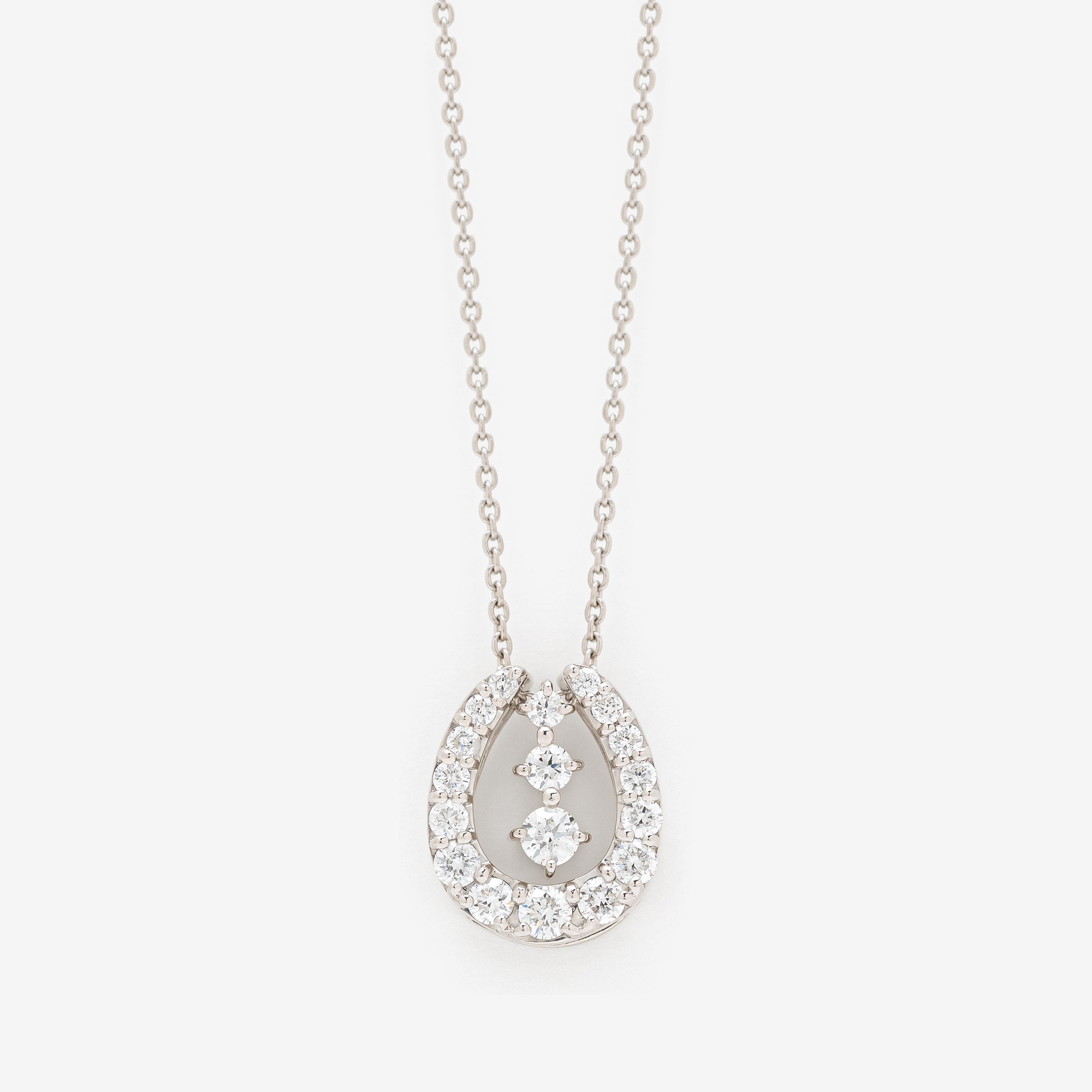プラチナ ダイヤモンド 馬蹄 3Way ネックレス（0.3ct）