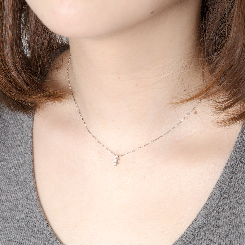 プラチナ ダイヤモンド 馬蹄 3Way ネックレス（0.3ct）