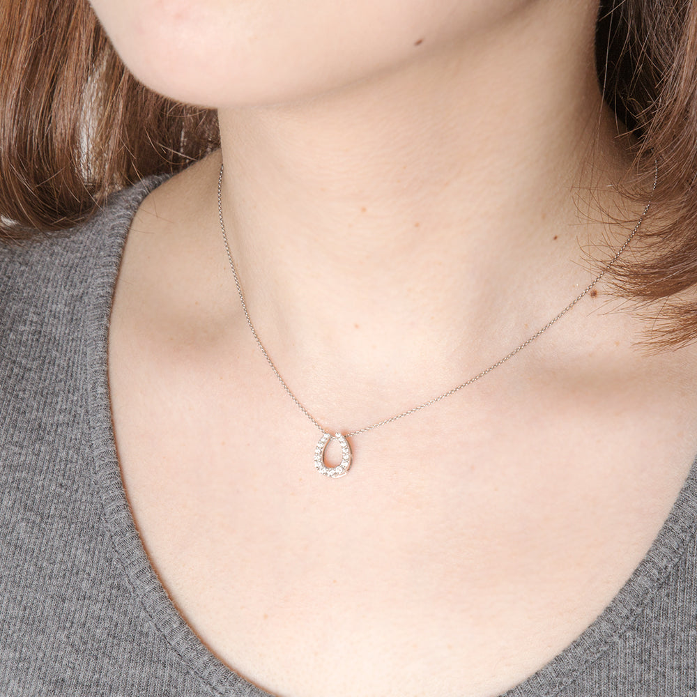 プラチナ ダイヤモンド 馬蹄 3Way ネックレス（0.3ct）