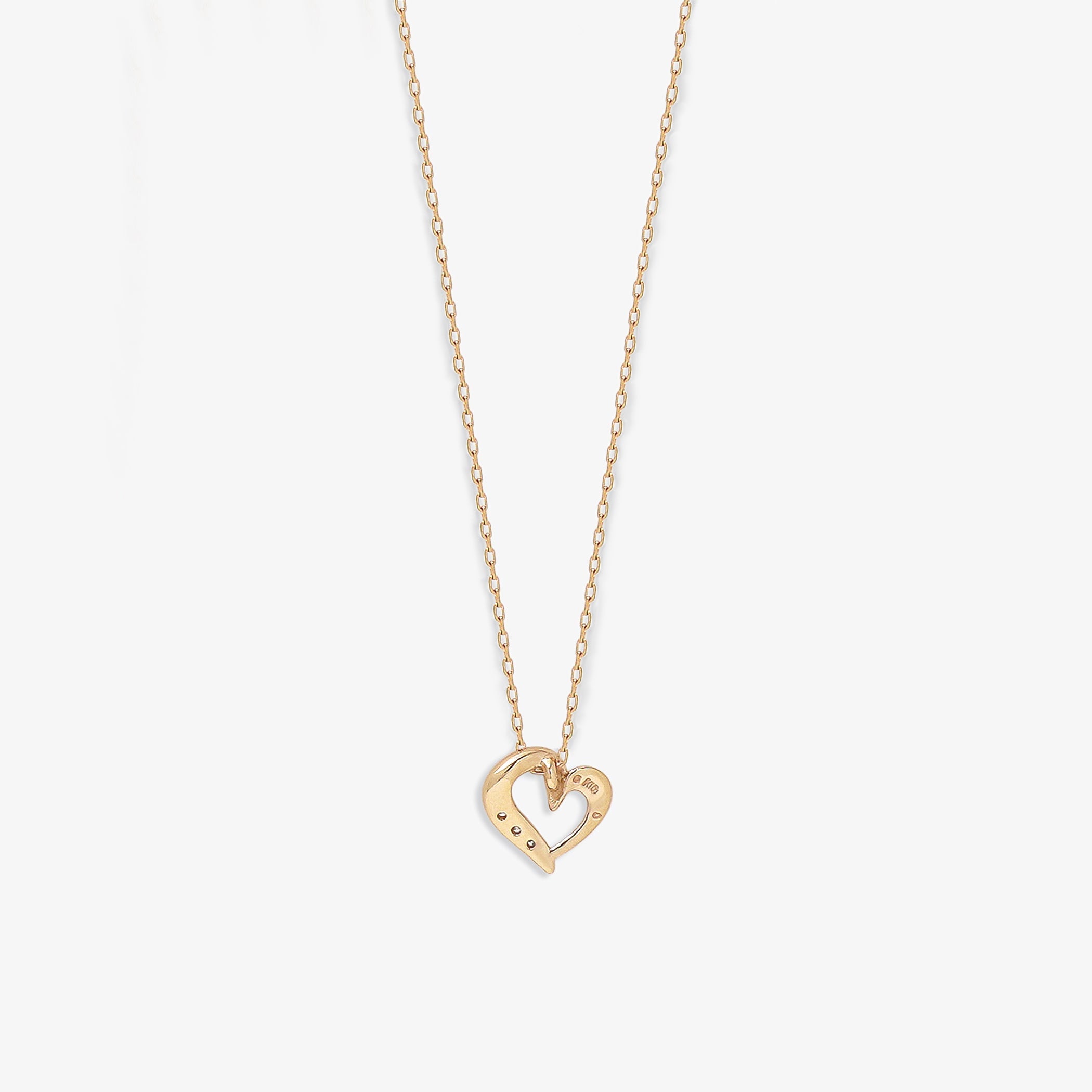 WEB限定】K10 ピンクゴールド ダイヤモンド ハート ネックレス