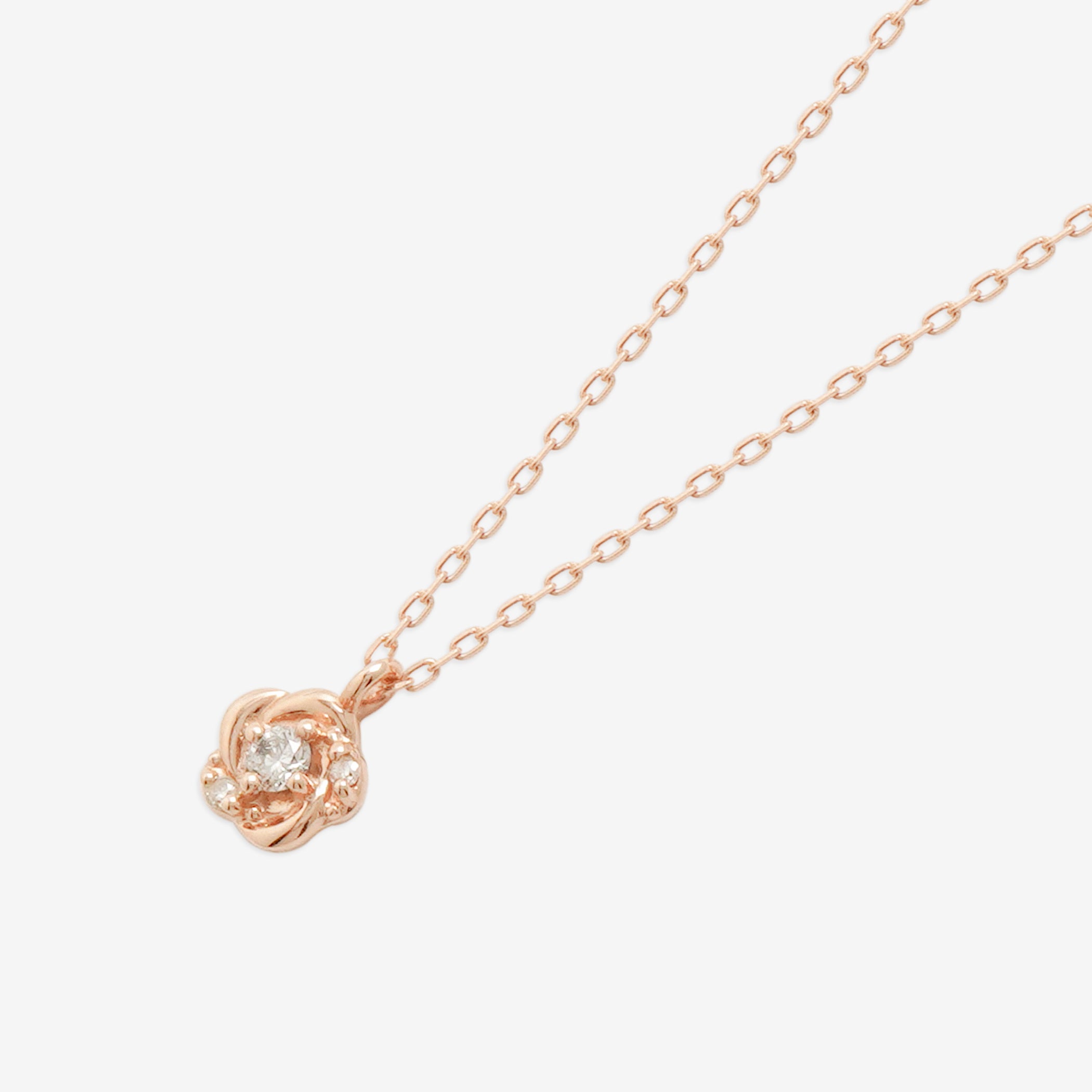【WEB限定】K10 ピンクゴールド ダイヤモンド フラワー ネックレス