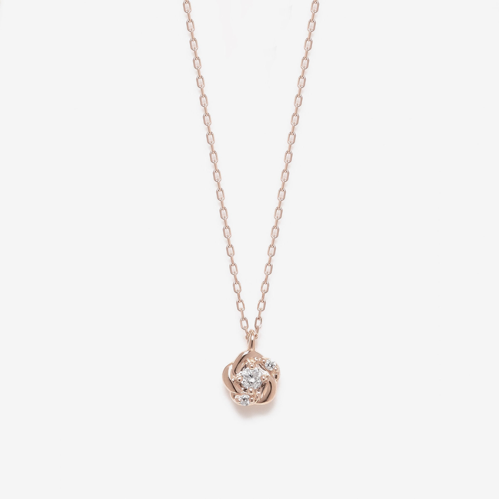 WEB限定】K10 ピンクゴールド ダイヤモンド フラワー ネックレス