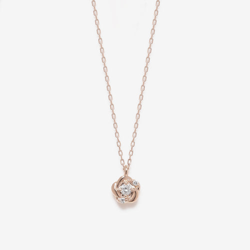 【WEB限定】K10 ピンクゴールド ダイヤモンド フラワー ネックレス