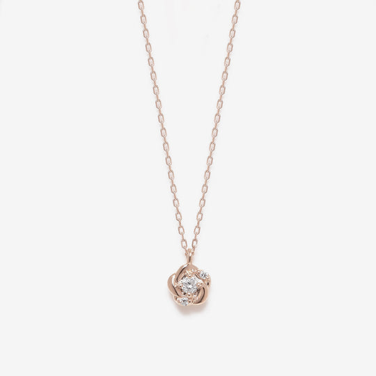 【WEB限定】K10 ピンクゴールド ダイヤモンド フラワー ネックレス