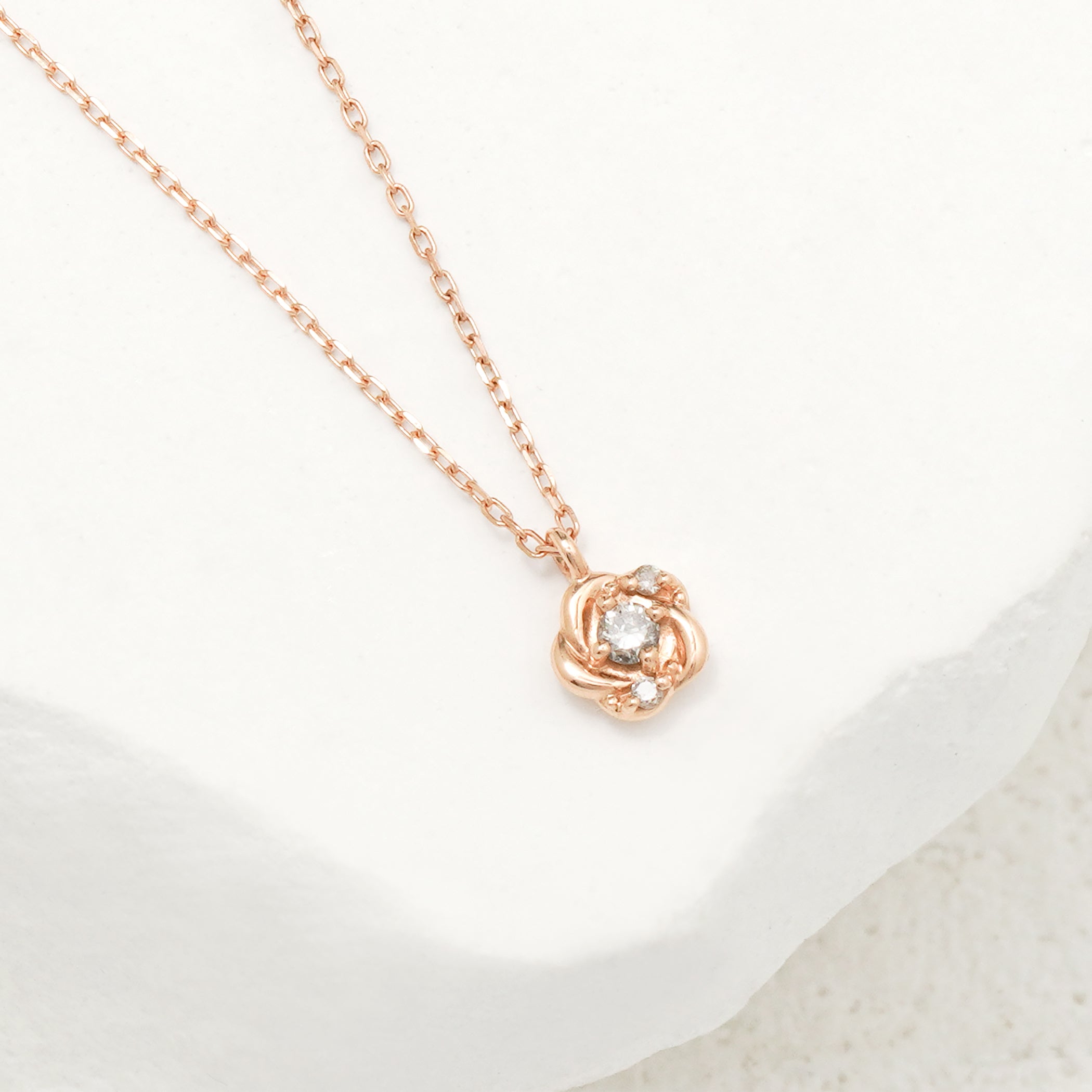 【WEB限定】K10 ピンクゴールド ダイヤモンド フラワー ネックレス