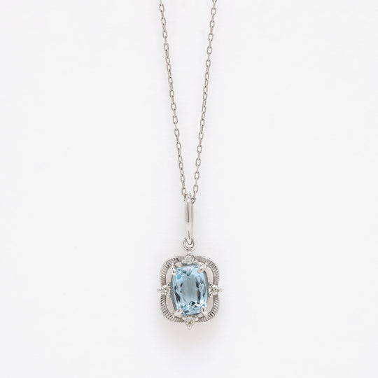 【WEB限定】3月誕生石 プラチナ アクアマリン ネックレス