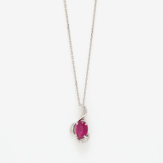 【WEB限定】7月誕生石 プラチナ ルビー ネックレス