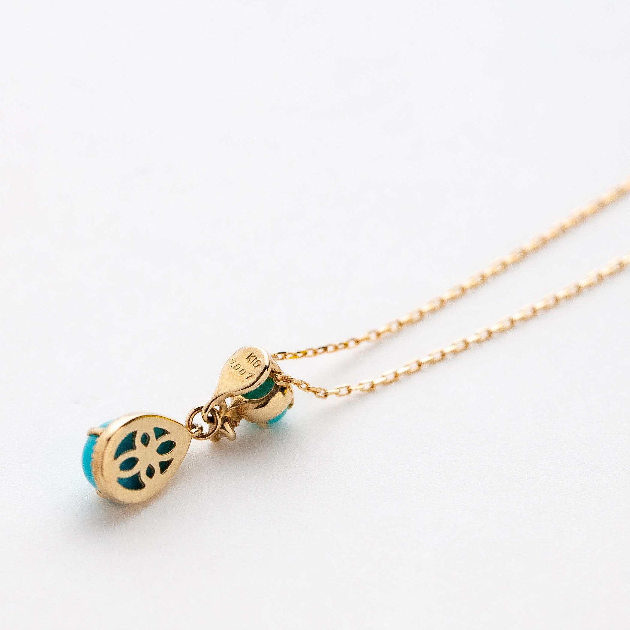 【WEB限定】12月誕生石 K10 イエローゴールド ターコイズ しずく ネックレス