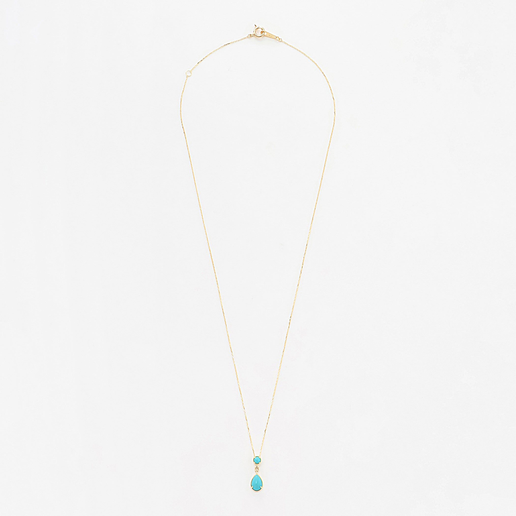 【WEB限定】12月誕生石 K10 イエローゴールド ターコイズ しずく ネックレス