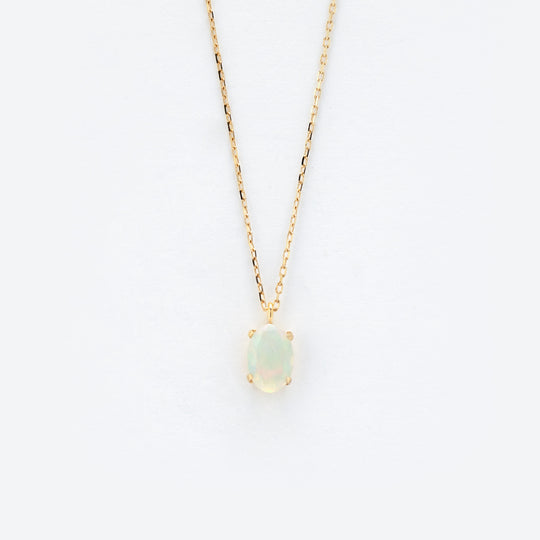 10月誕生石 K10 イエローゴールド オパール ネックレス