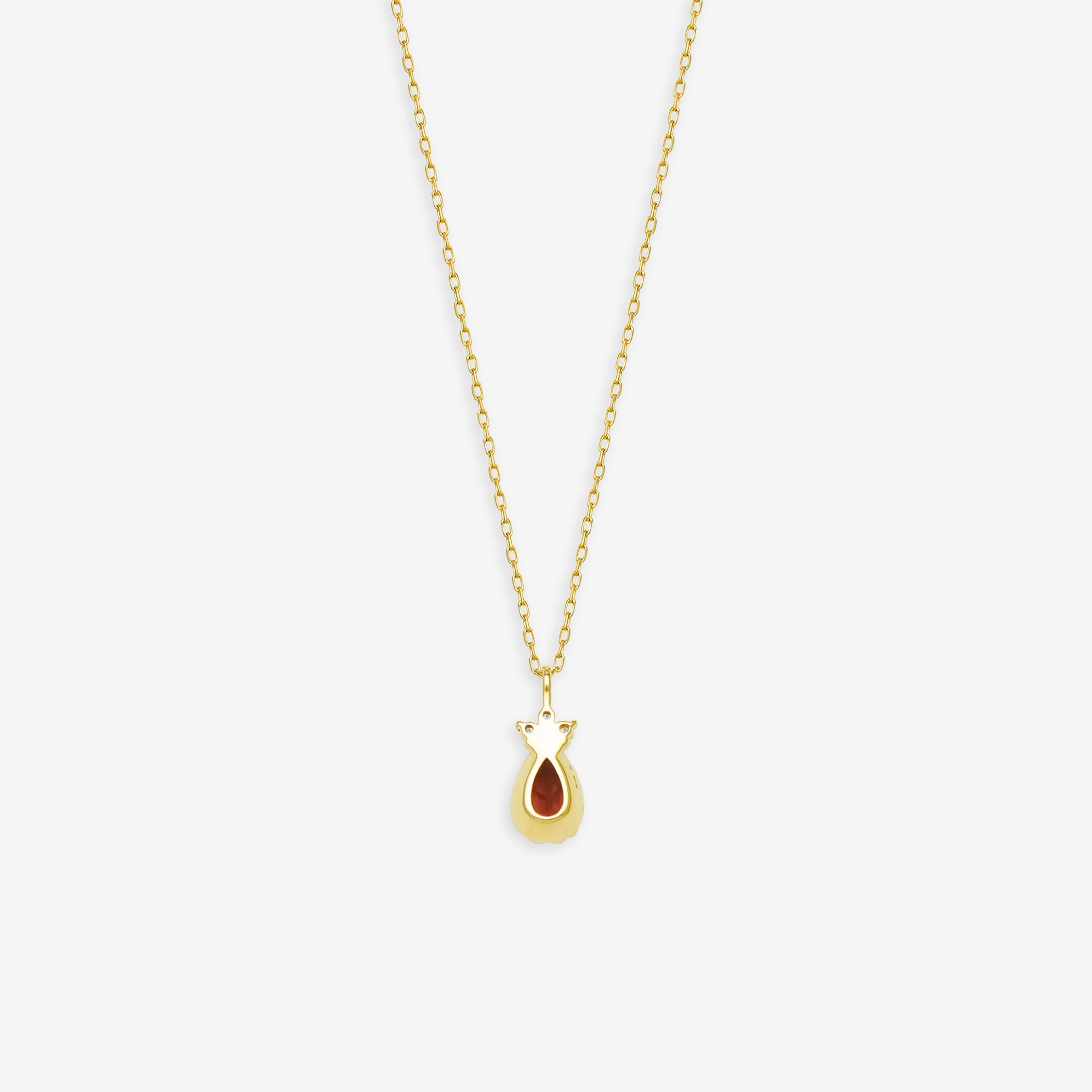 1月誕生石 K10 イエローゴールド ガーネット しずく ネックレス