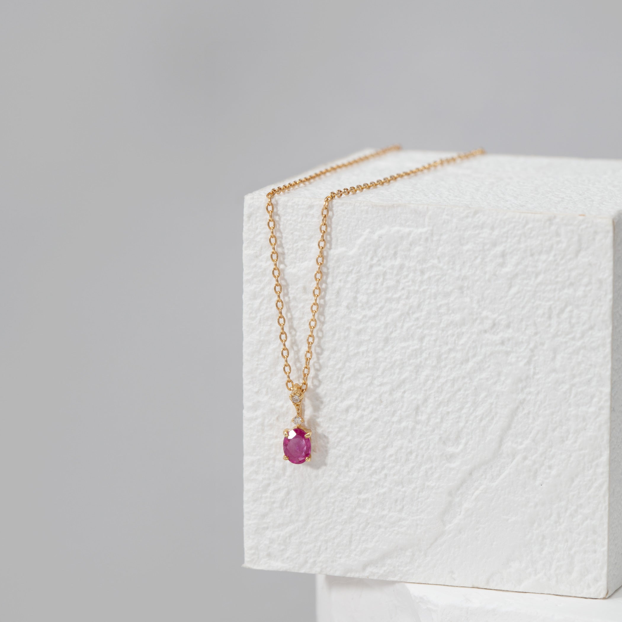 7月誕生石 K18 イエローゴールド ルビー ネックレス