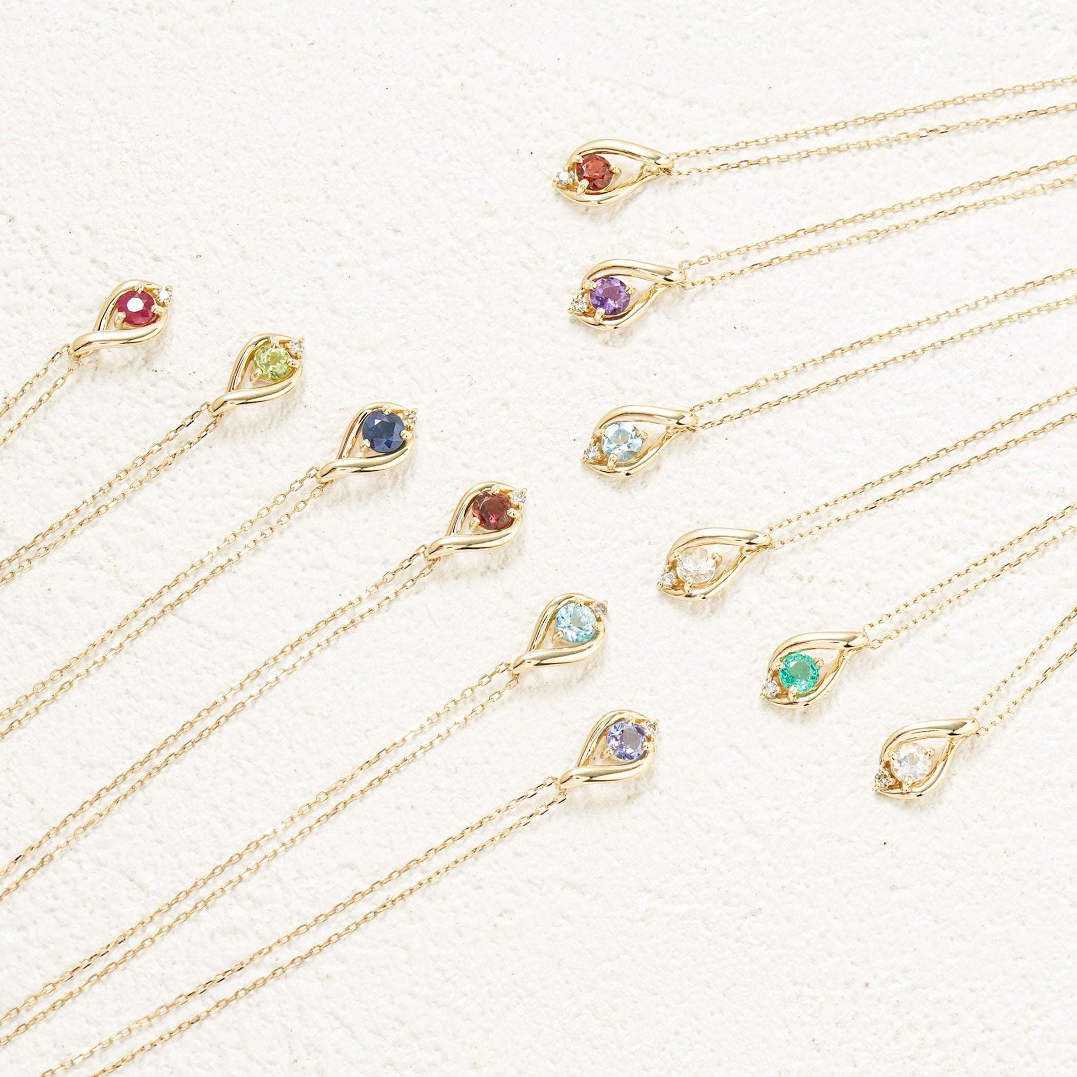 【WEB限定】1月誕生石 K10 イエローゴールド ガーネット しずく ネックレス