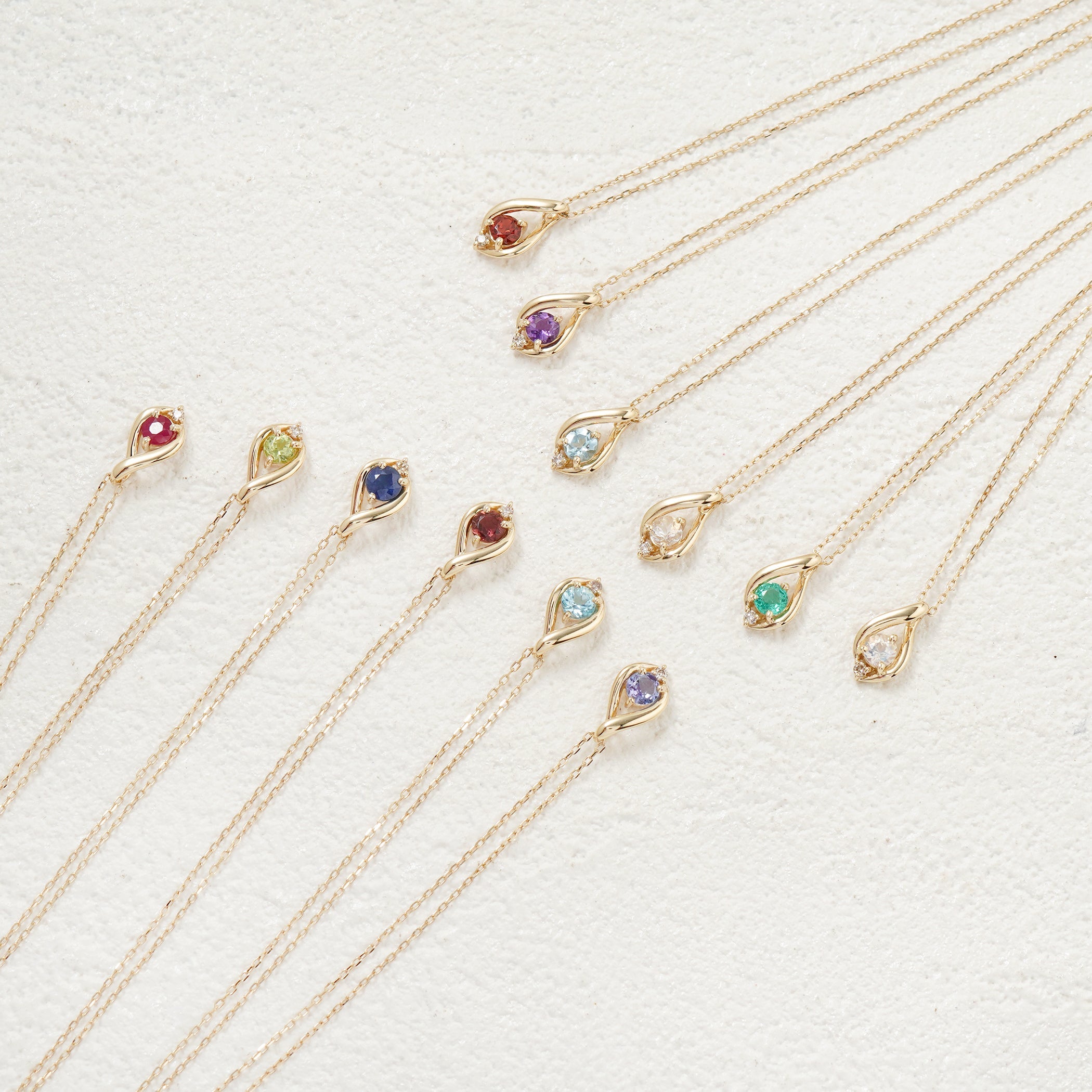 【WEB限定】3月誕生石 K10 イエローゴールド アクアマリン しずく ネックレス