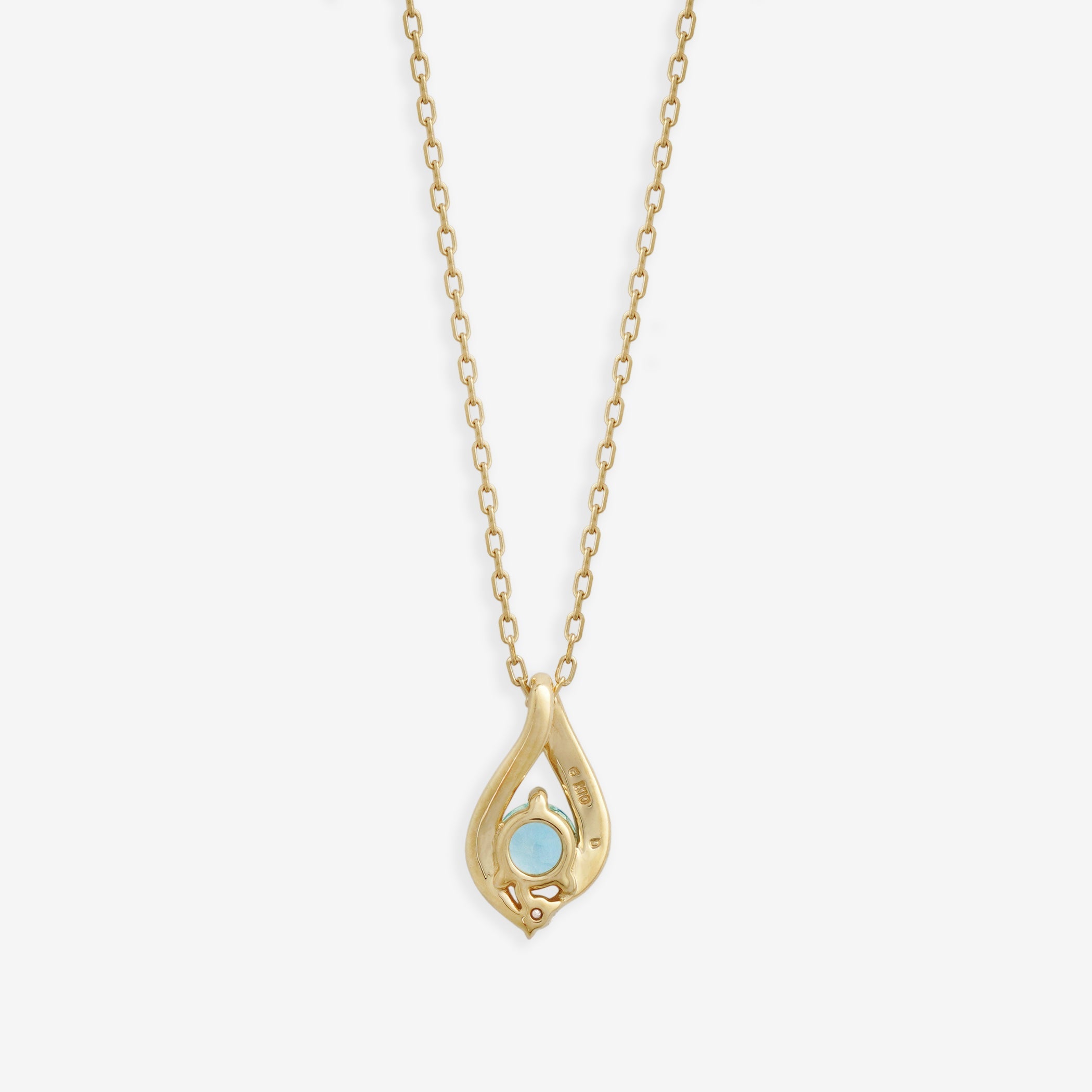 【WEB限定】3月誕生石 K10 イエローゴールド アクアマリン しずく ネックレス