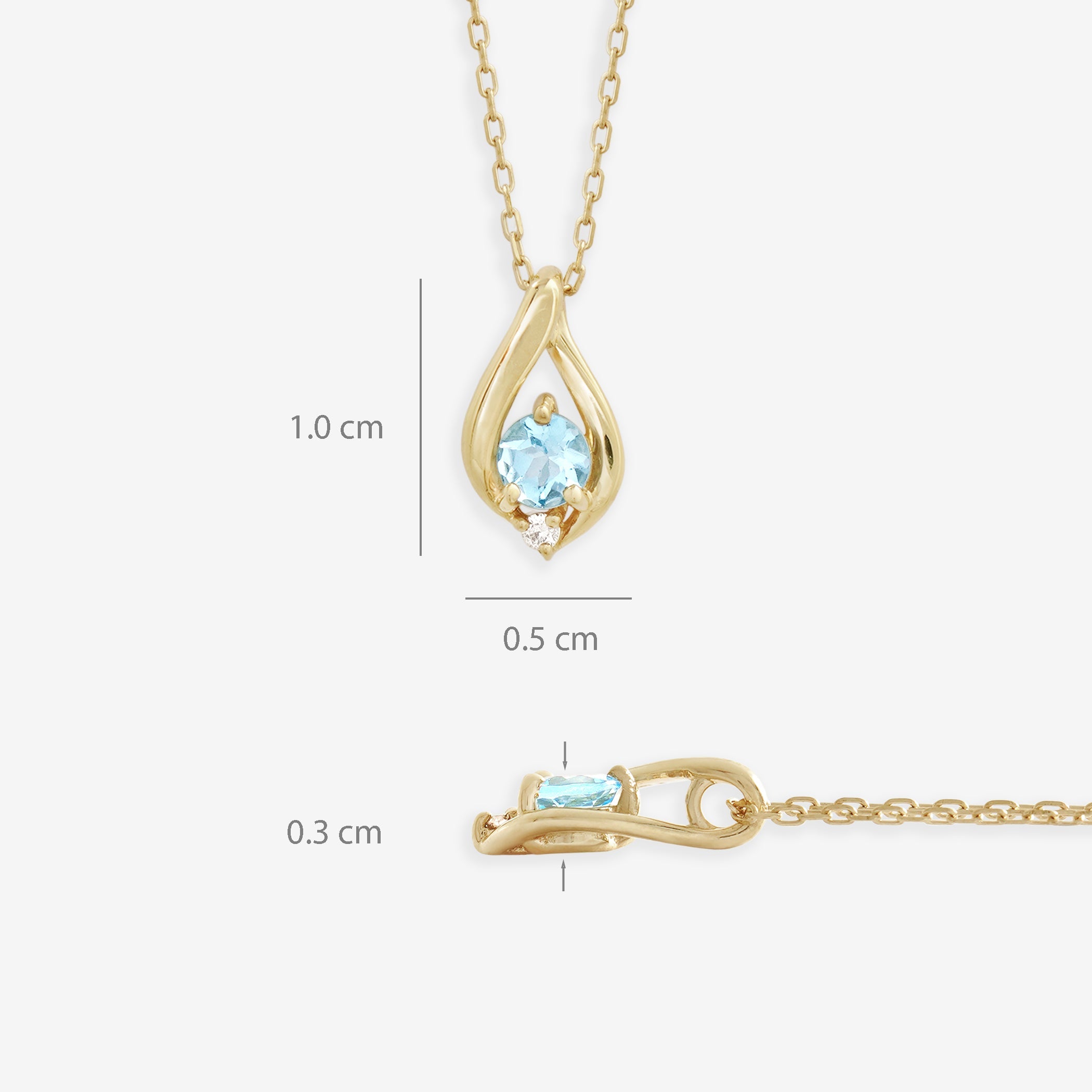 【WEB限定】3月誕生石 K10 イエローゴールド アクアマリン しずく ネックレス
