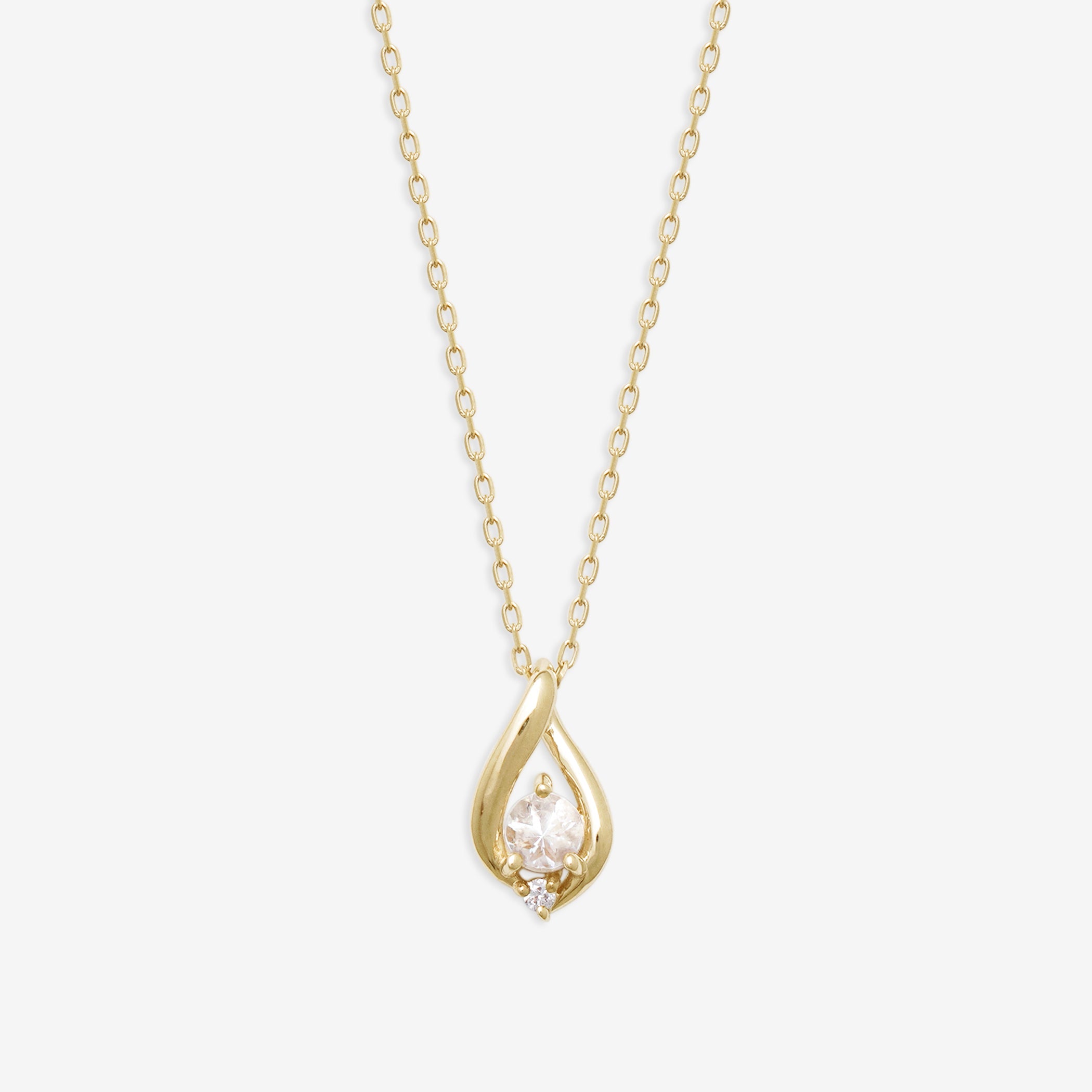 【WEB限定】4月誕生石 K10 イエローゴールド クォーツ しずく ネックレス