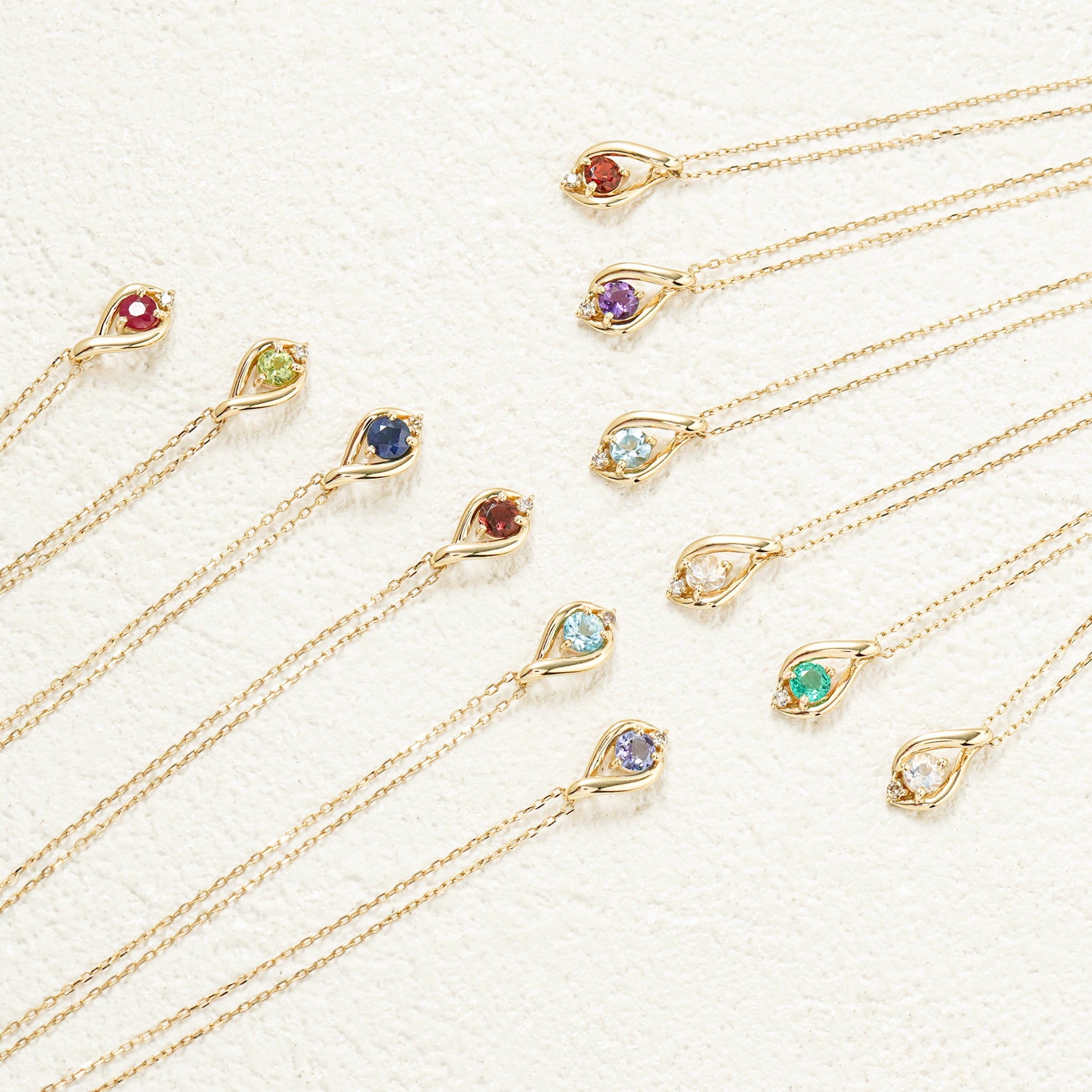 【WEB限定】4月誕生石 K10 イエローゴールド クォーツ しずく ネックレス