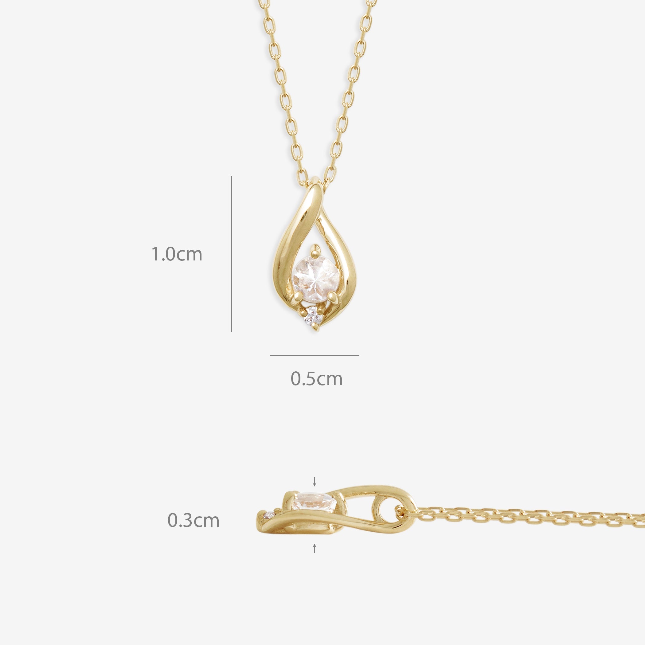 【WEB限定】4月誕生石 K10 イエローゴールド クォーツ しずく ネックレス